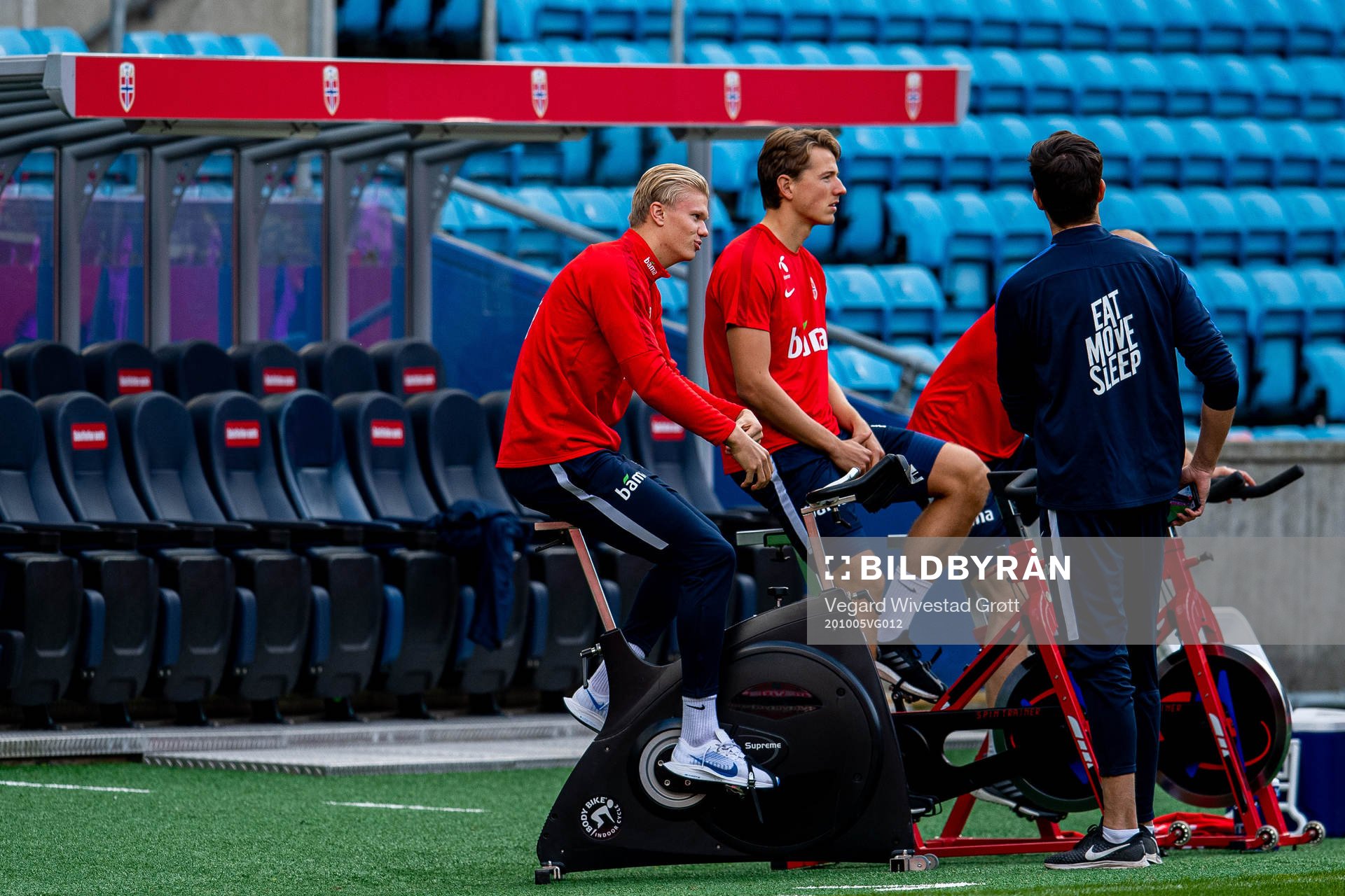 Erling Braut Haaland and Sander Berge of the Norwegian