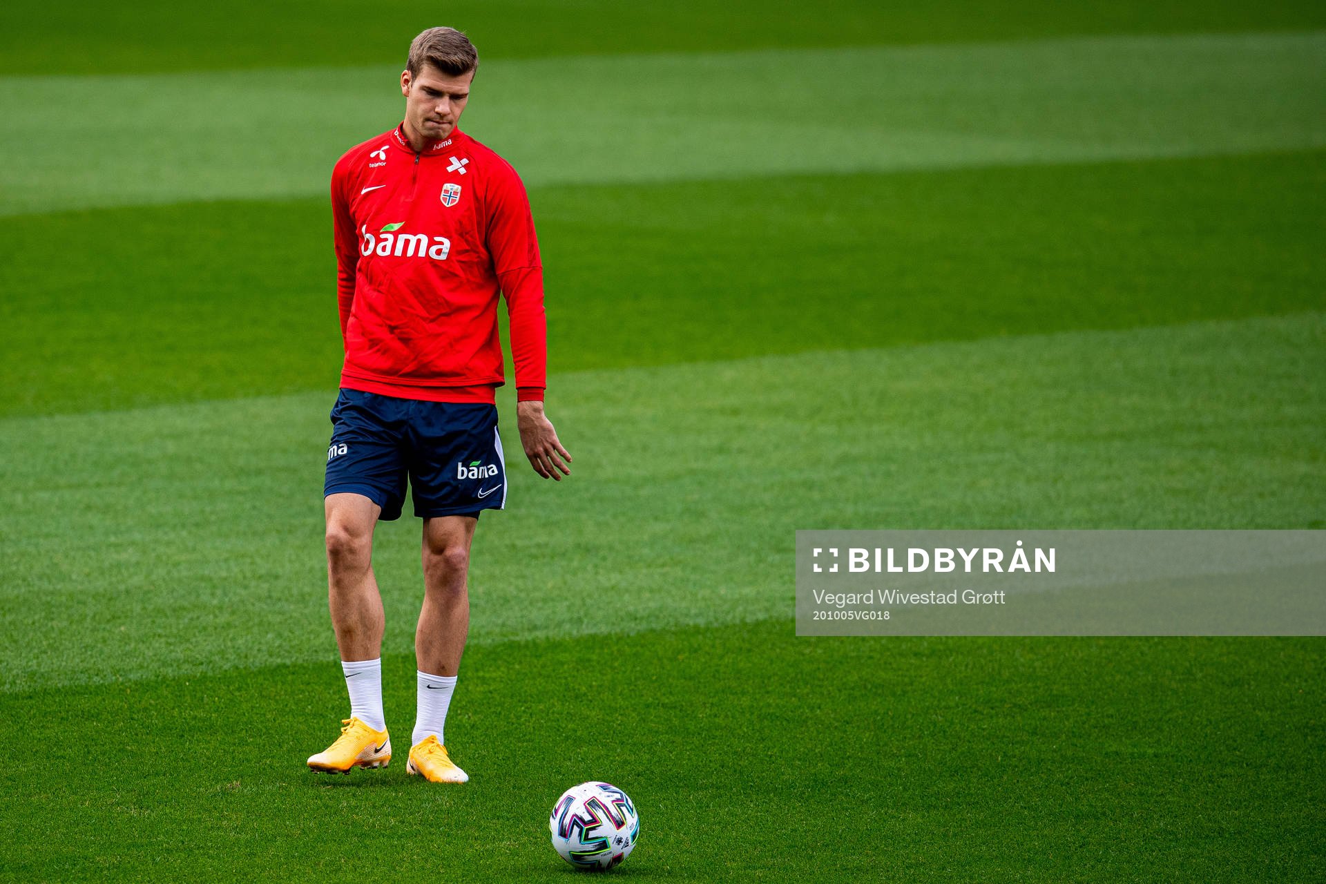 Alexander Sørloth of the Norwegian national football team