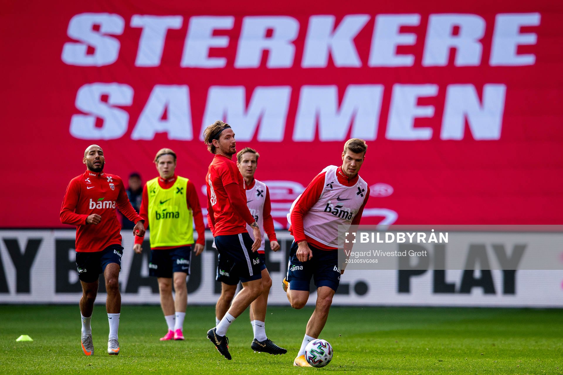 Stefan Strandberg and Alexander Sørloth of the Norwegian
