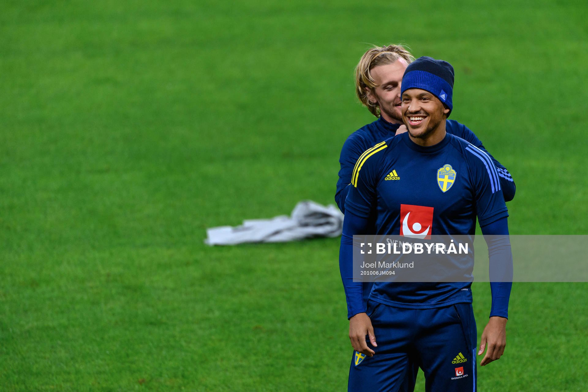 Emil Forsberg and Martin Olsson of the Swedish national