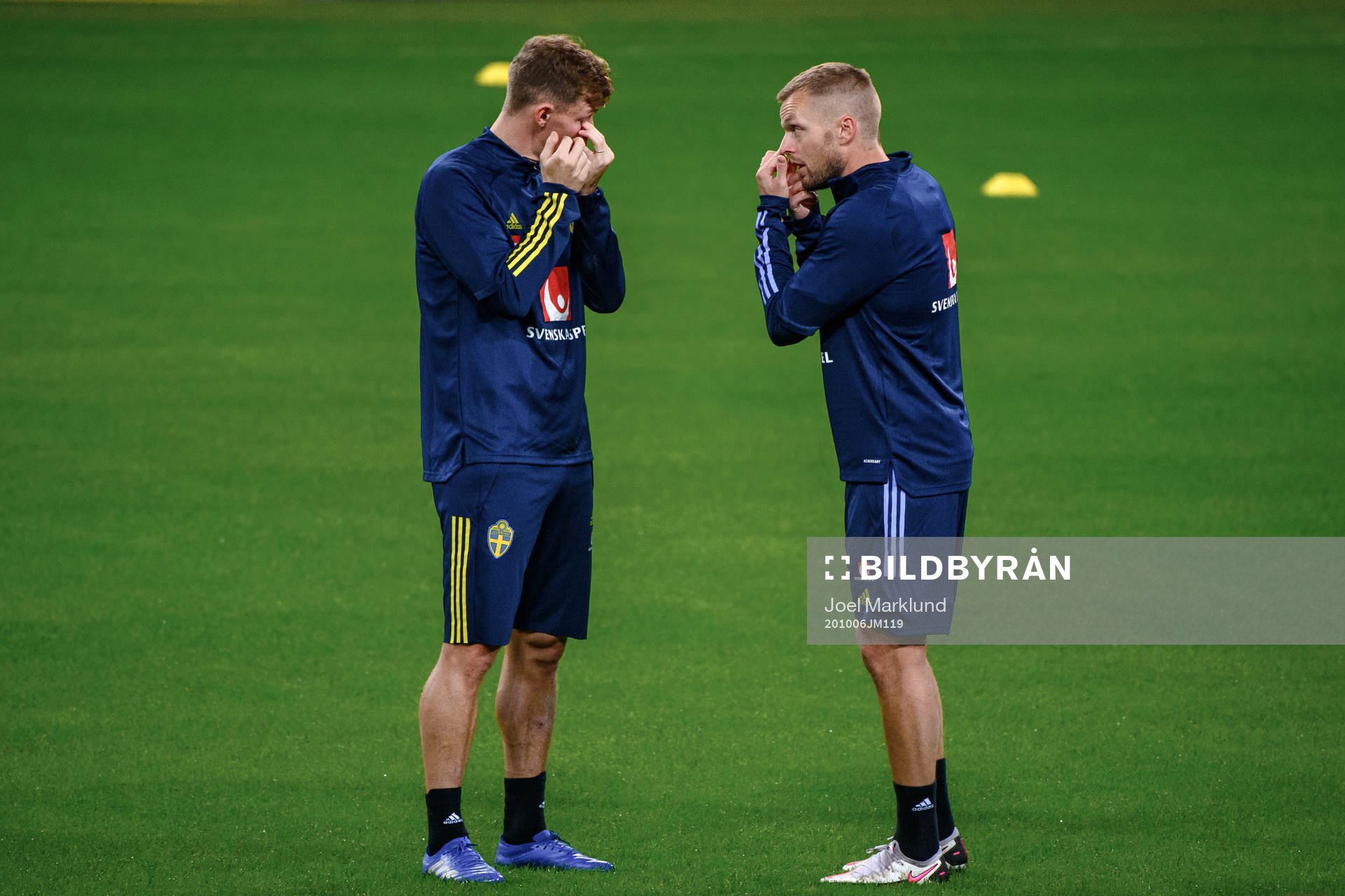 Emil Krafth and Sebastian Larsson of the Swedish national
