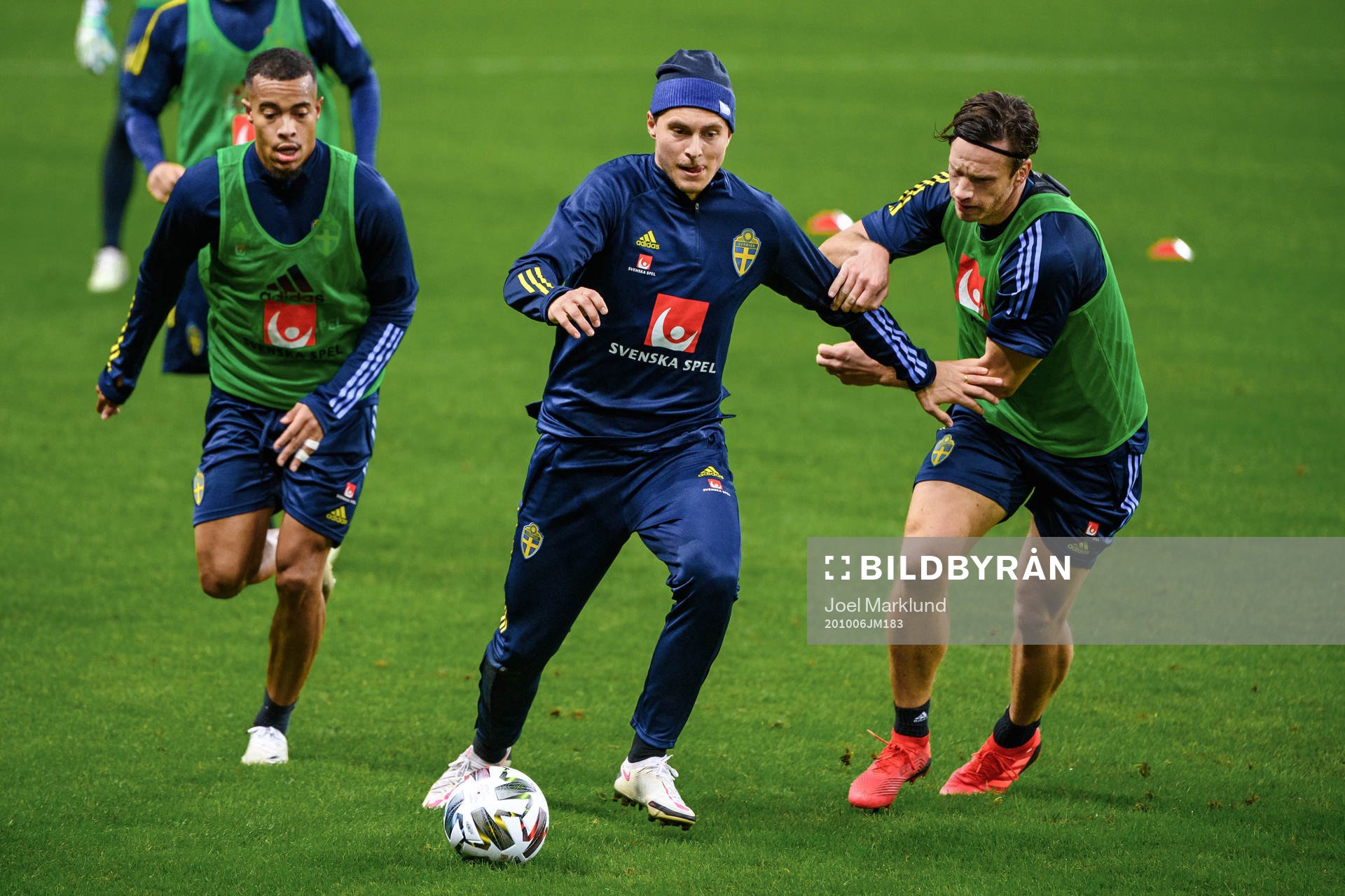Robin Quaison, Victor Nilsson Lindelöf and Gustav Svensson