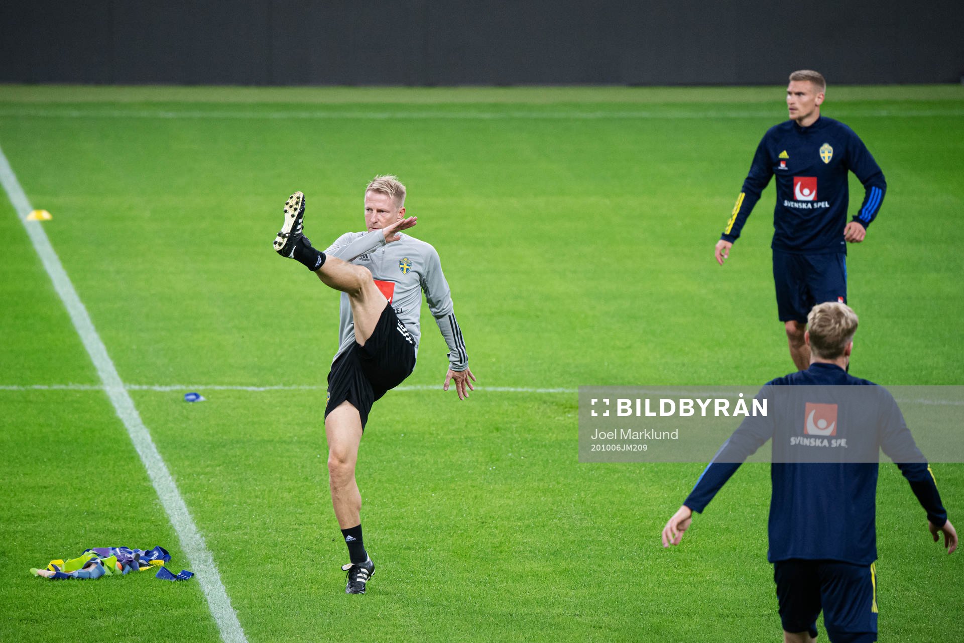 Physiotherapist Fredrik Larsson of the Swedish national