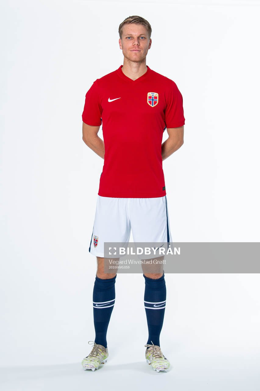 Sigurd Rosted of the Norwegian national football team poses