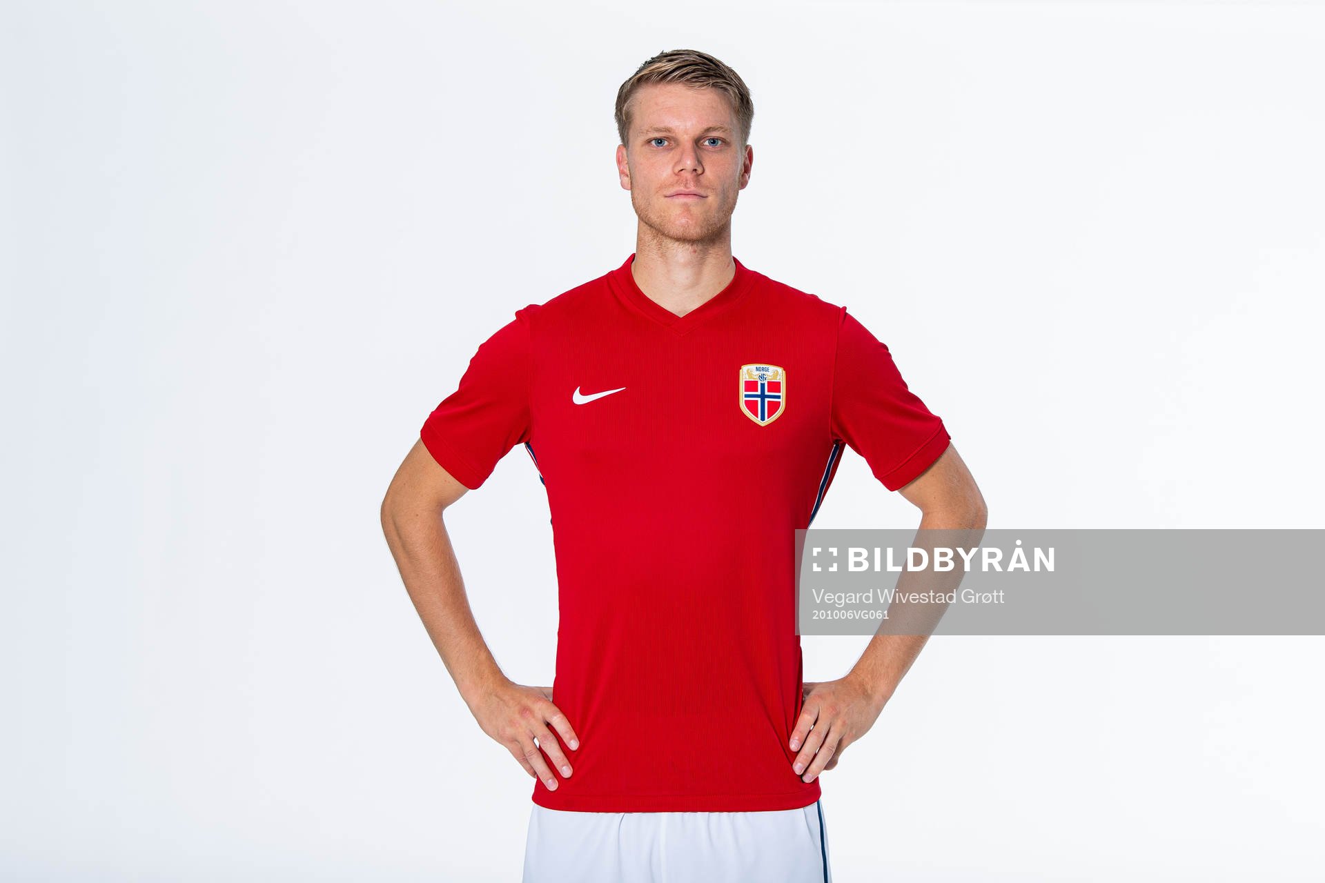 Sigurd Rosted of the Norwegian national football team poses