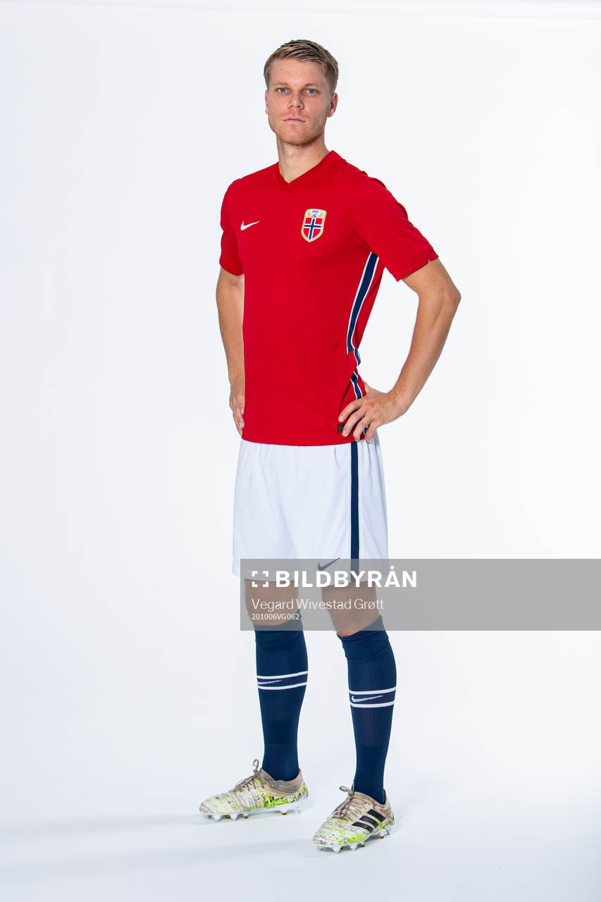 Sigurd Rosted of the Norwegian national football team poses