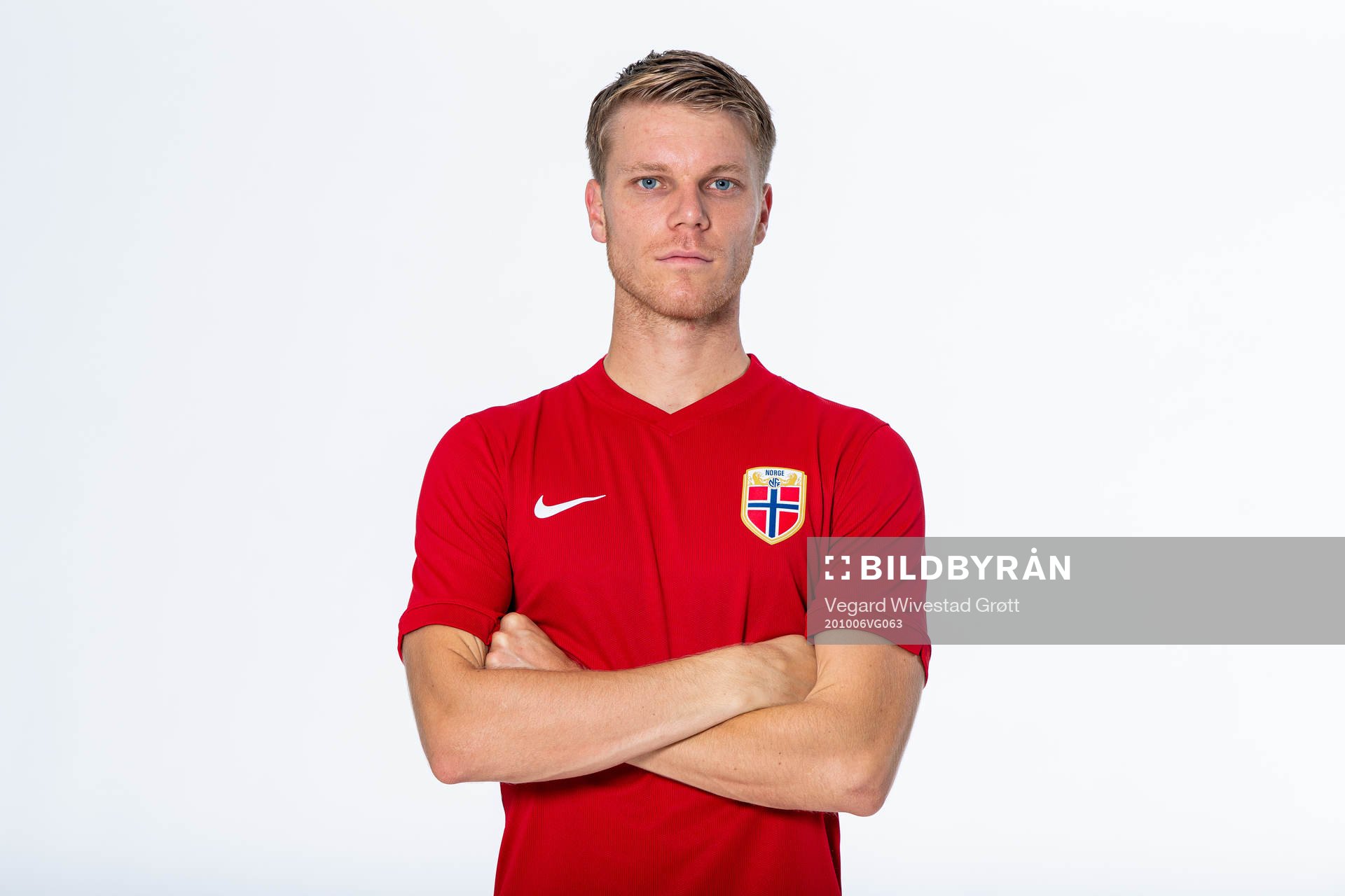 Sigurd Rosted of the Norwegian national football team poses