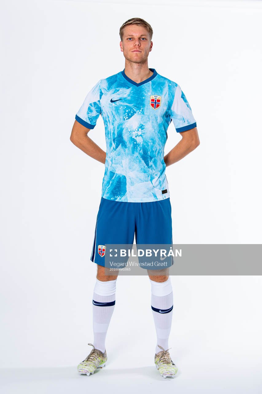 Sigurd Rosted of the Norwegian national football team poses