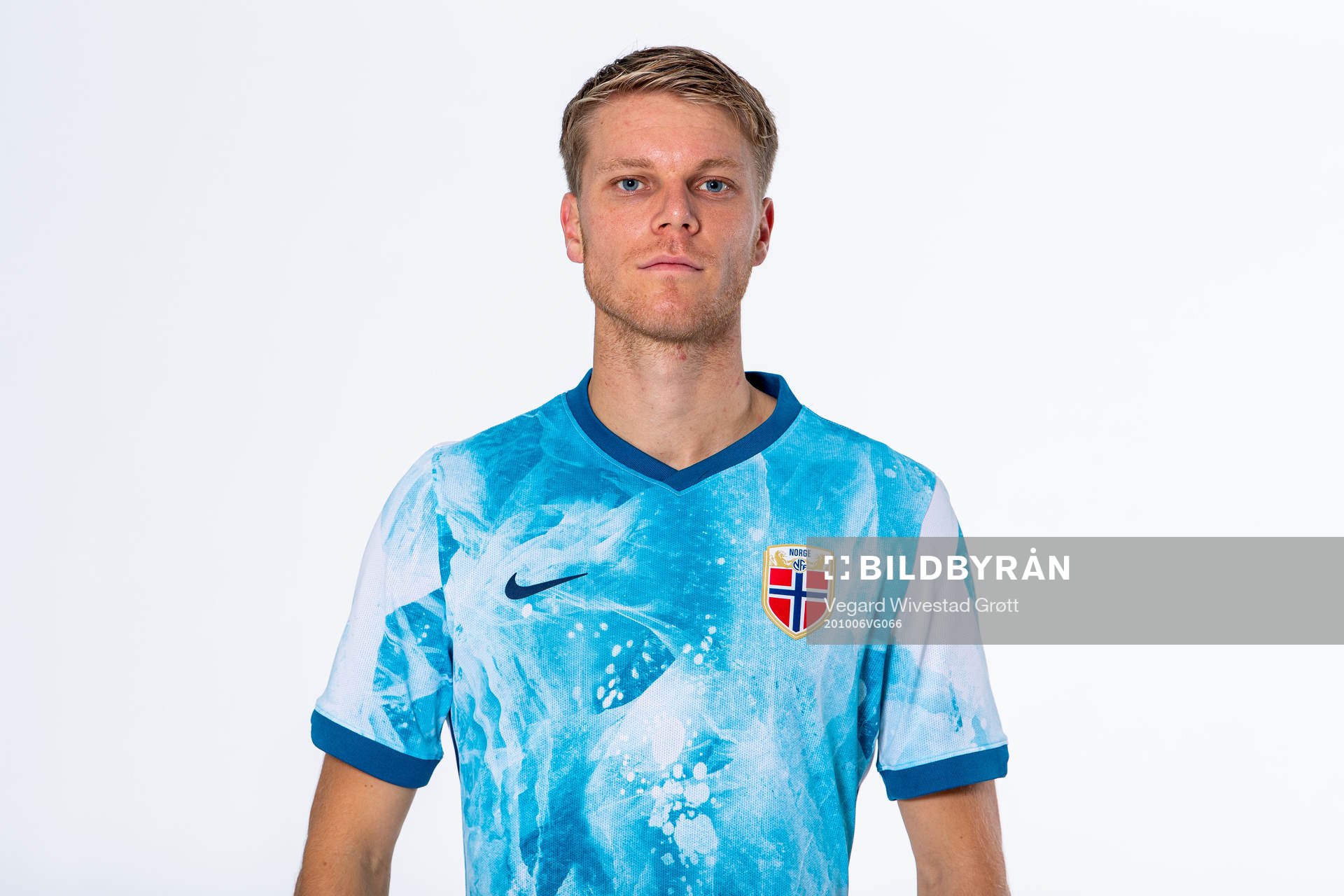 Sigurd Rosted of the Norwegian national football team poses