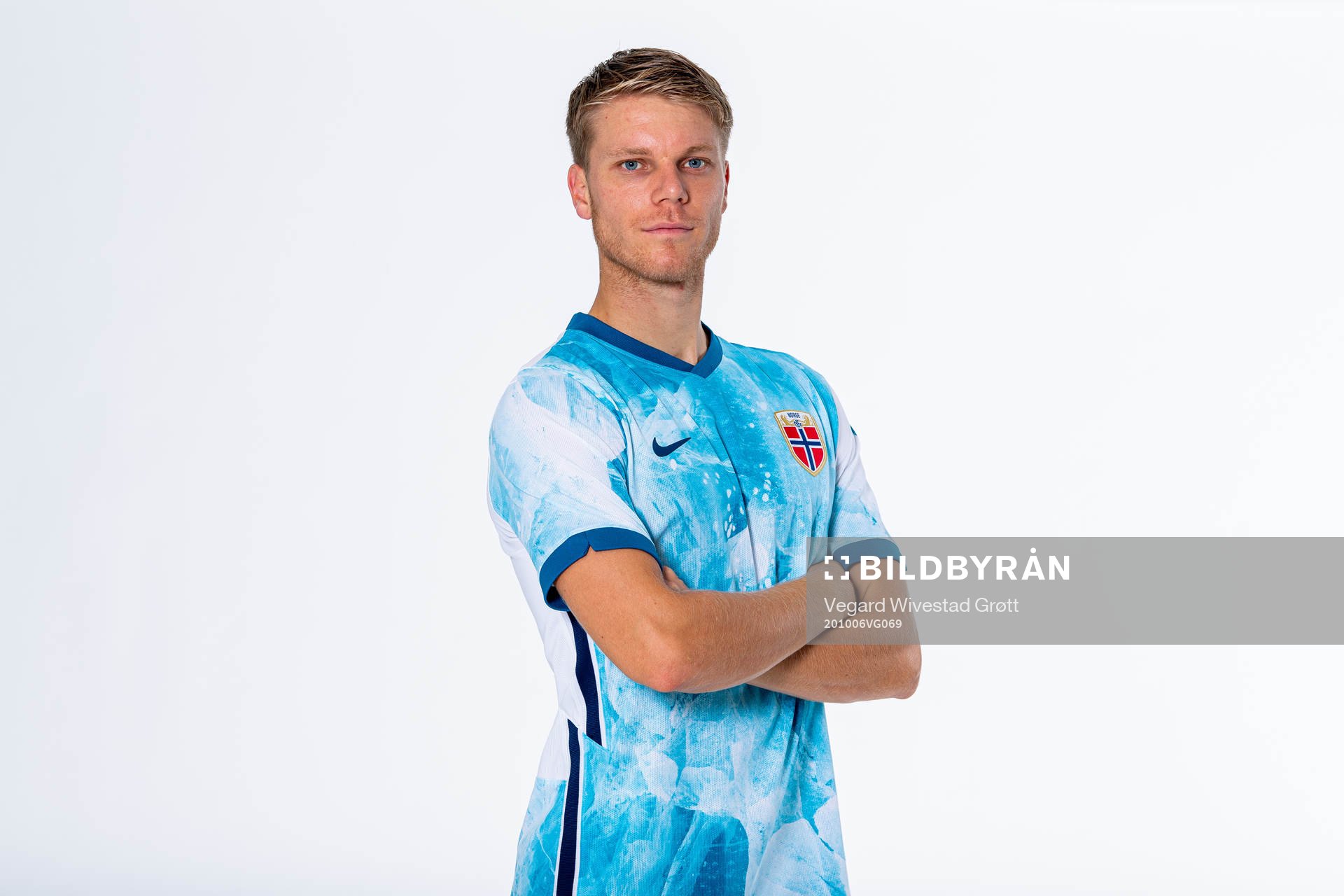 Sigurd Rosted of the Norwegian national football team poses