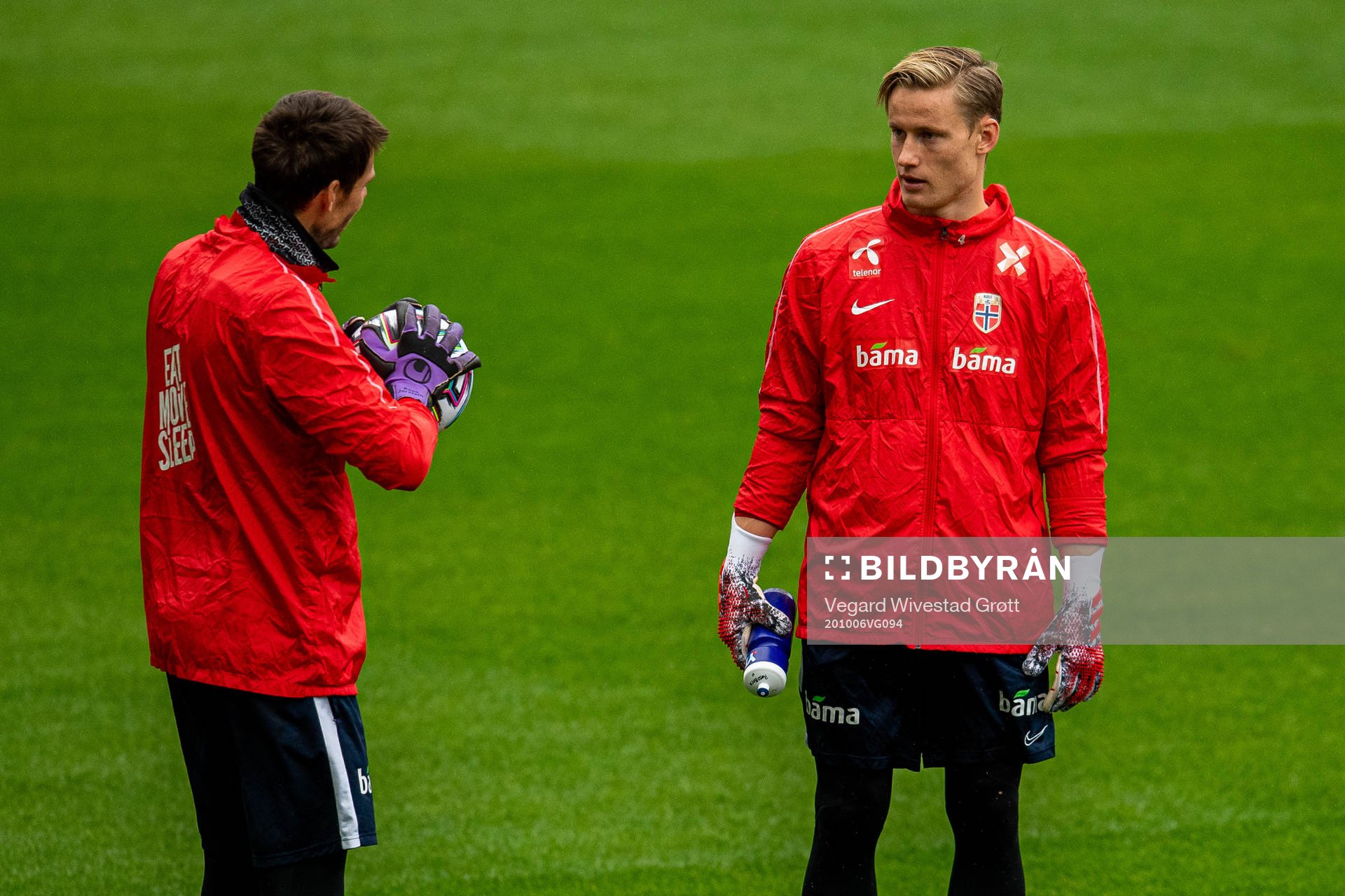 Goalkeepers Rune Almenning Jarstein and Sondre Rossbach of