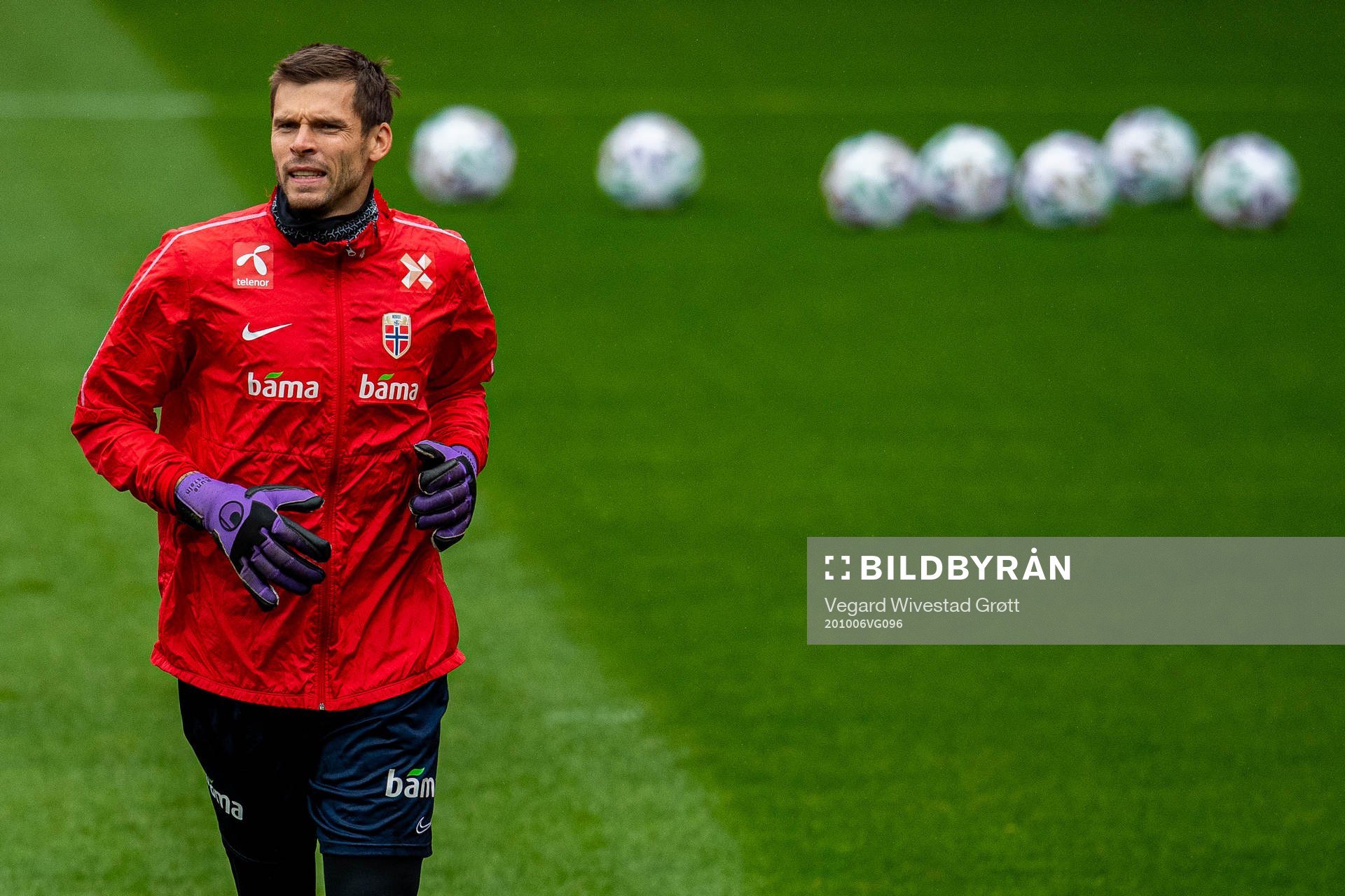 Goalkeeper Rune Almenning Jarstein of the Norwegian