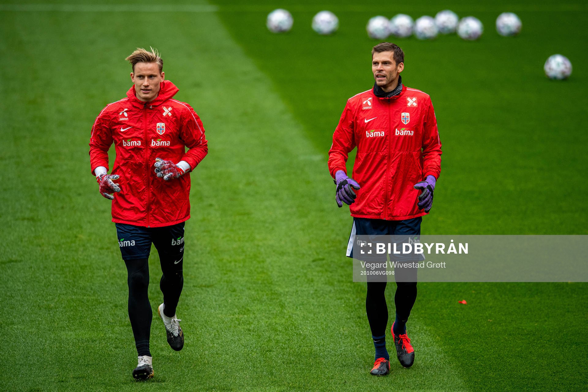 Goalkeepers Sondre Rossbach and Rune Almenning Jarstein of