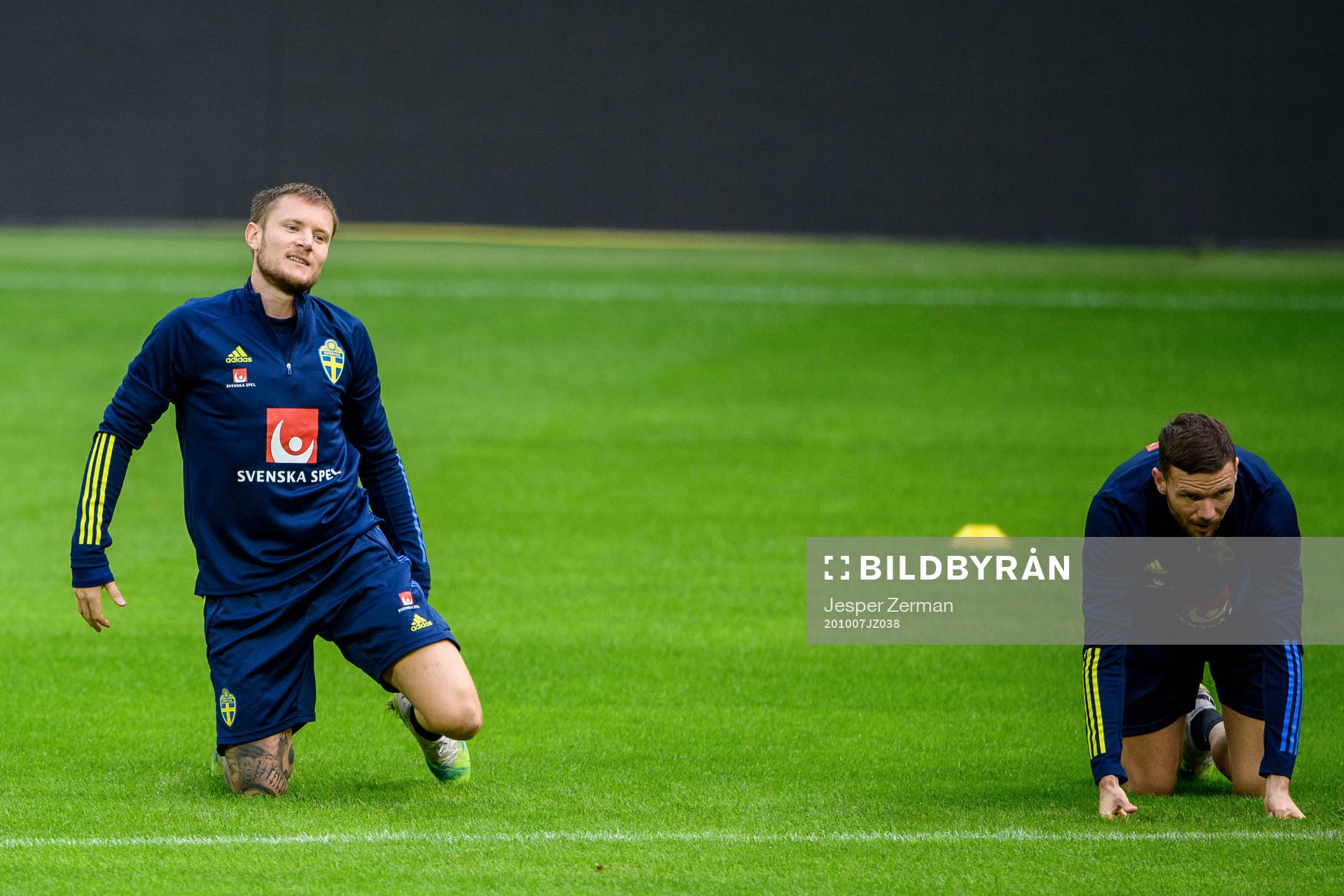 Mattias Johansson and Marcus Berg of the Swedish national