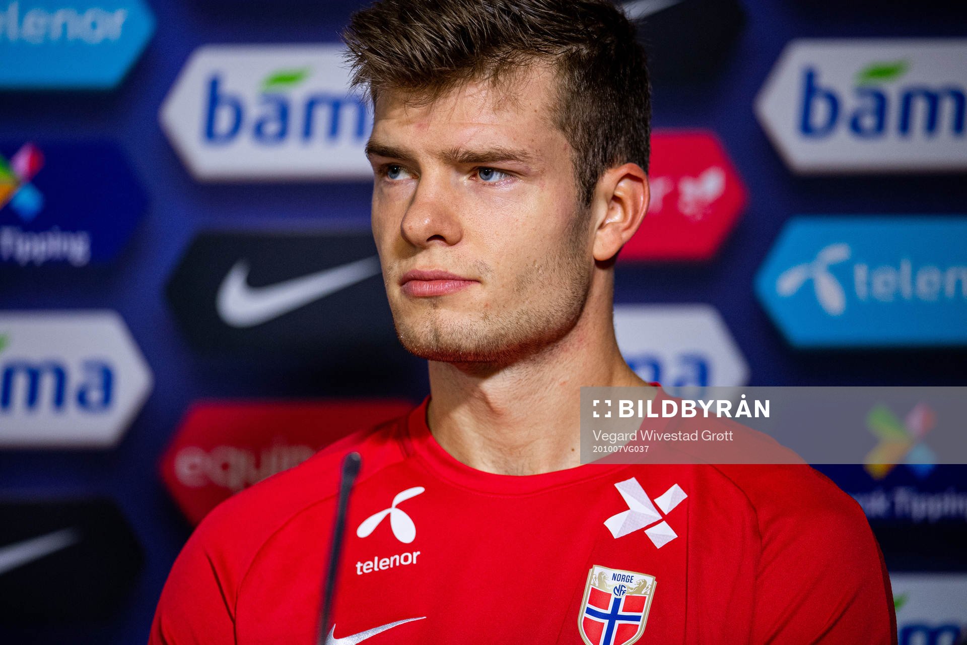 Alexander Sørloth of the Norwegian national football team