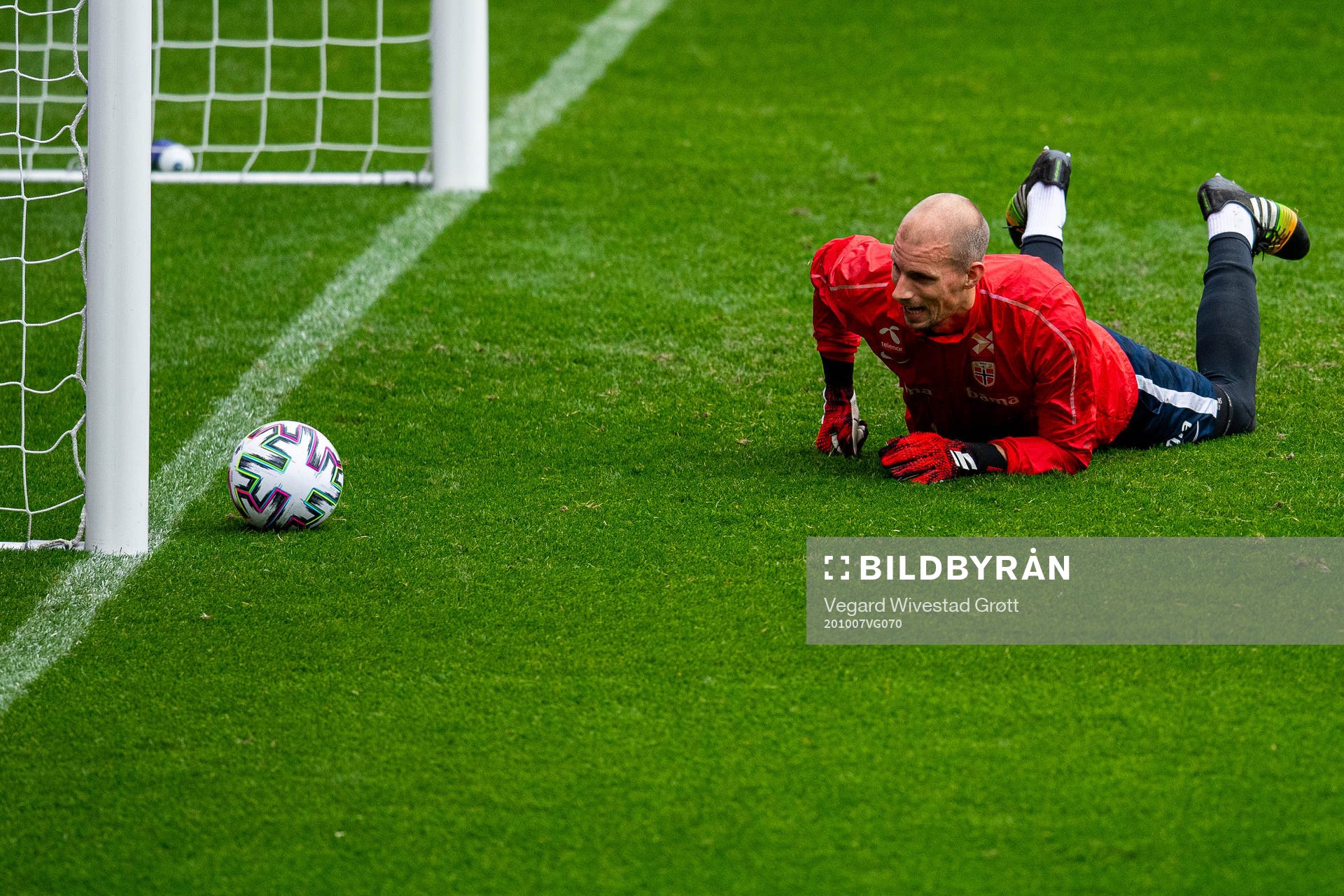 Goalkeeper André Hansen of the Norwegian national football