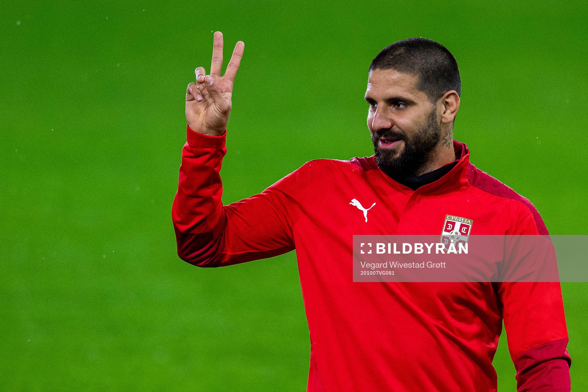 Aleksandar Mitrović of the Serbian national football team