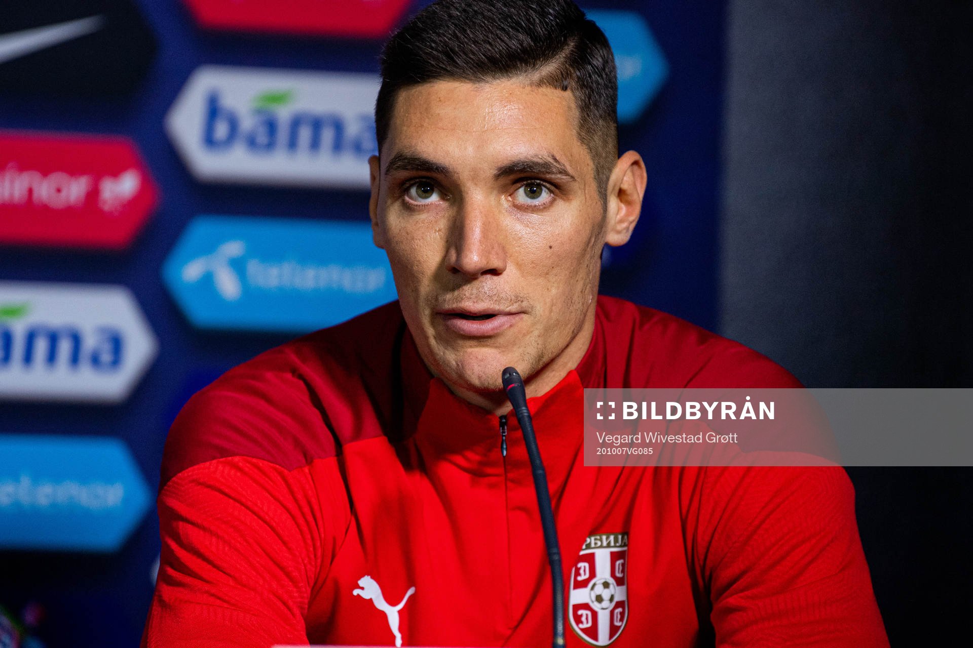 Nikola Milenković of the Serbian national football team