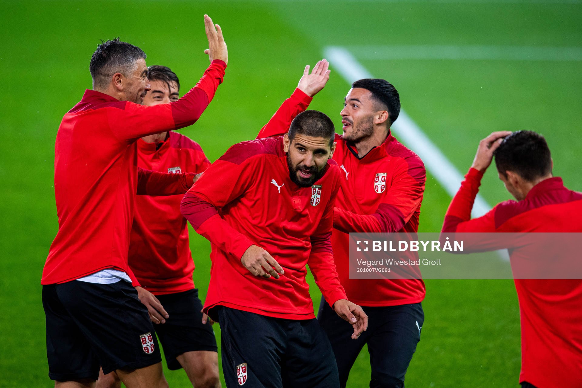 Aleksandar Kolarov, Aleksandar Mitrović and Nemanja