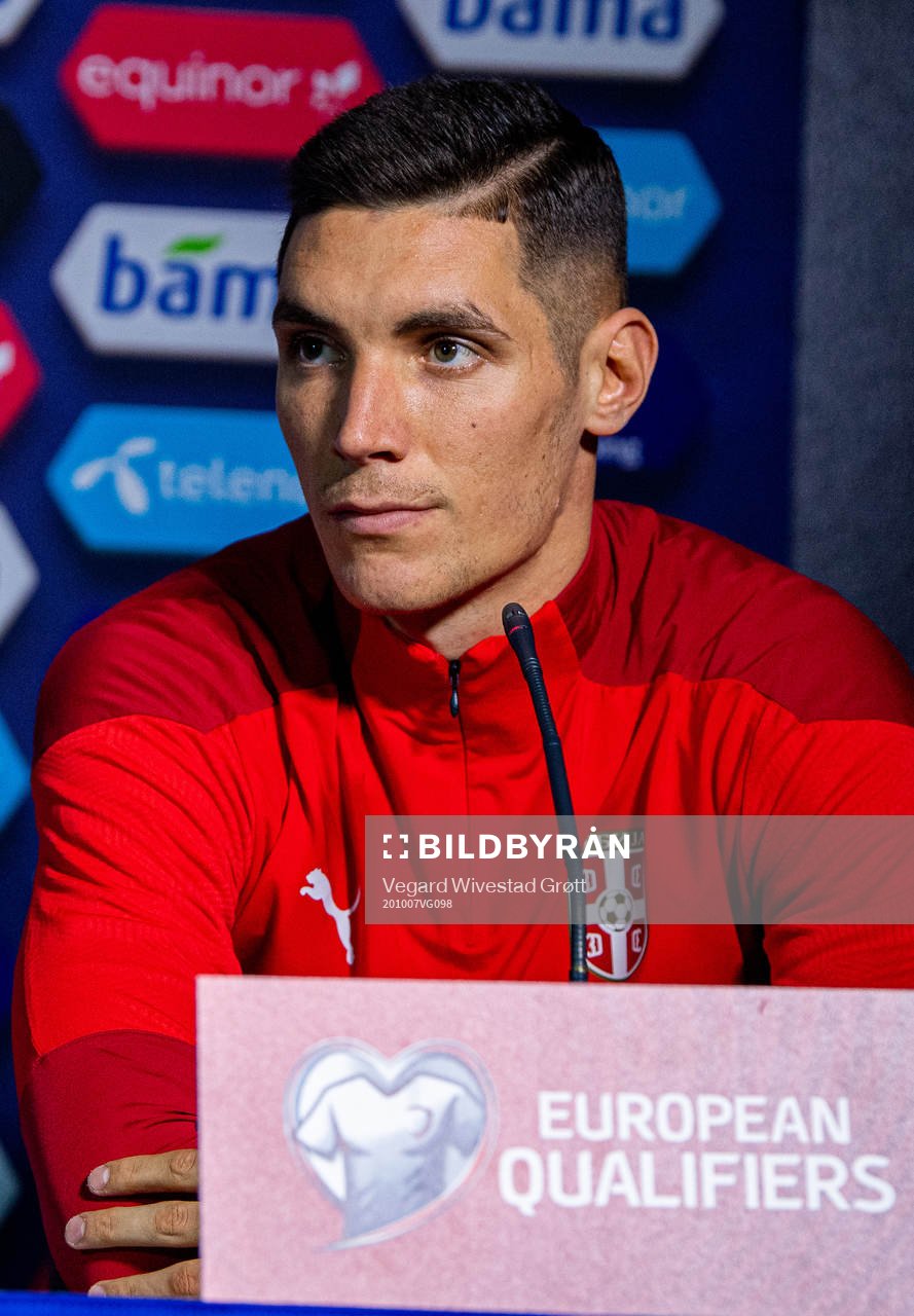 Nikola Milenković of the Serbian national football team