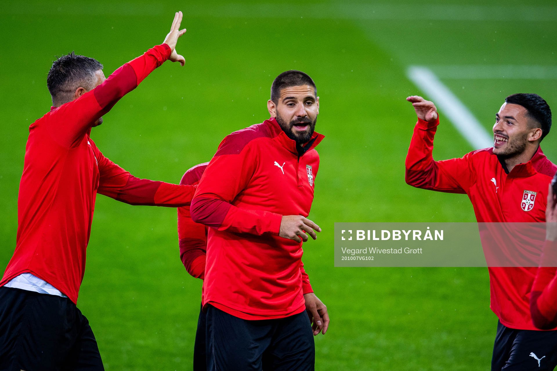 Aleksandar Kolarov, Aleksandar Mitrović and Nemanja