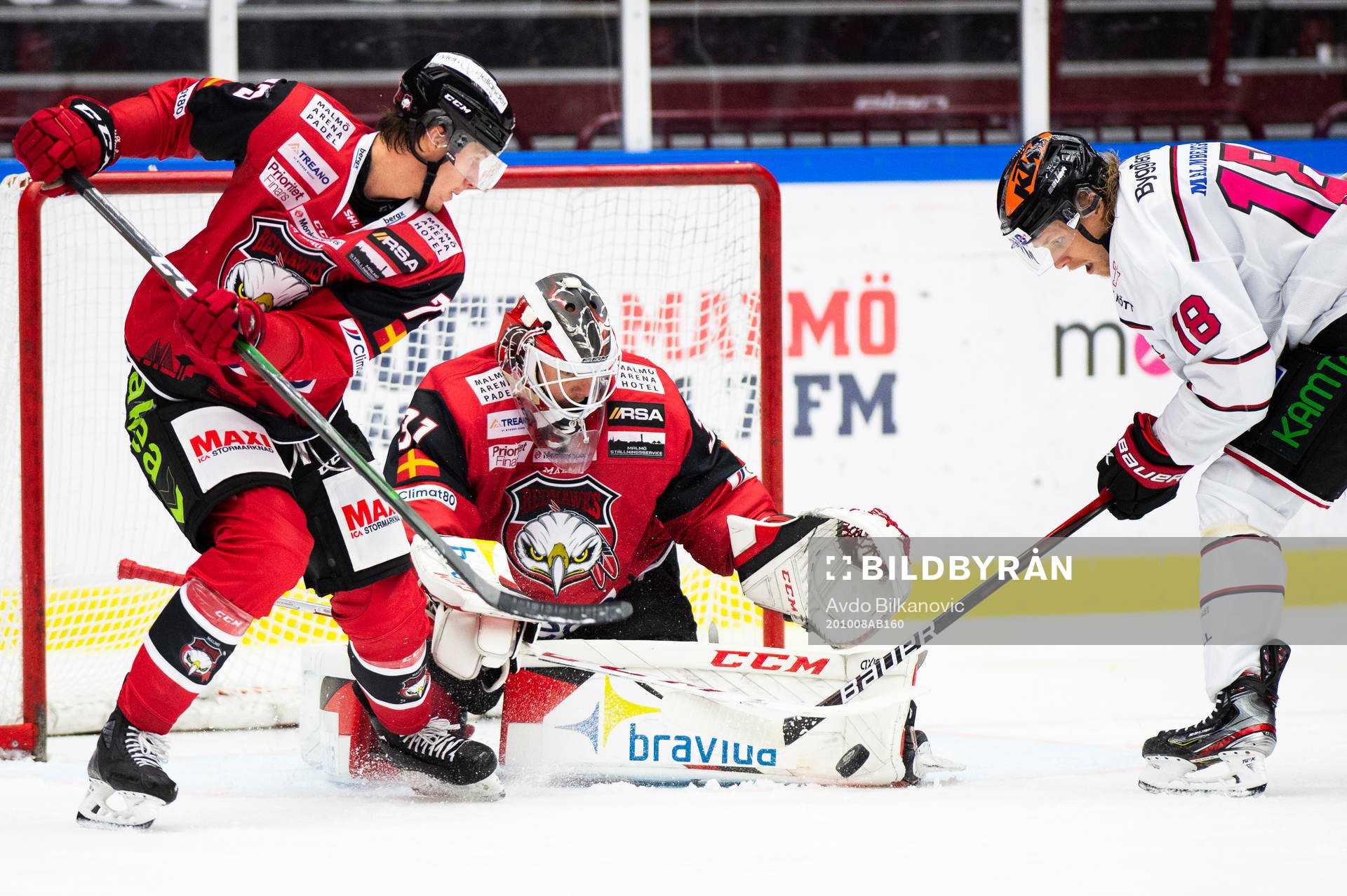 Malmö Redhawks målvakt Alfred Hallin, Adam Ollas Mattsson
