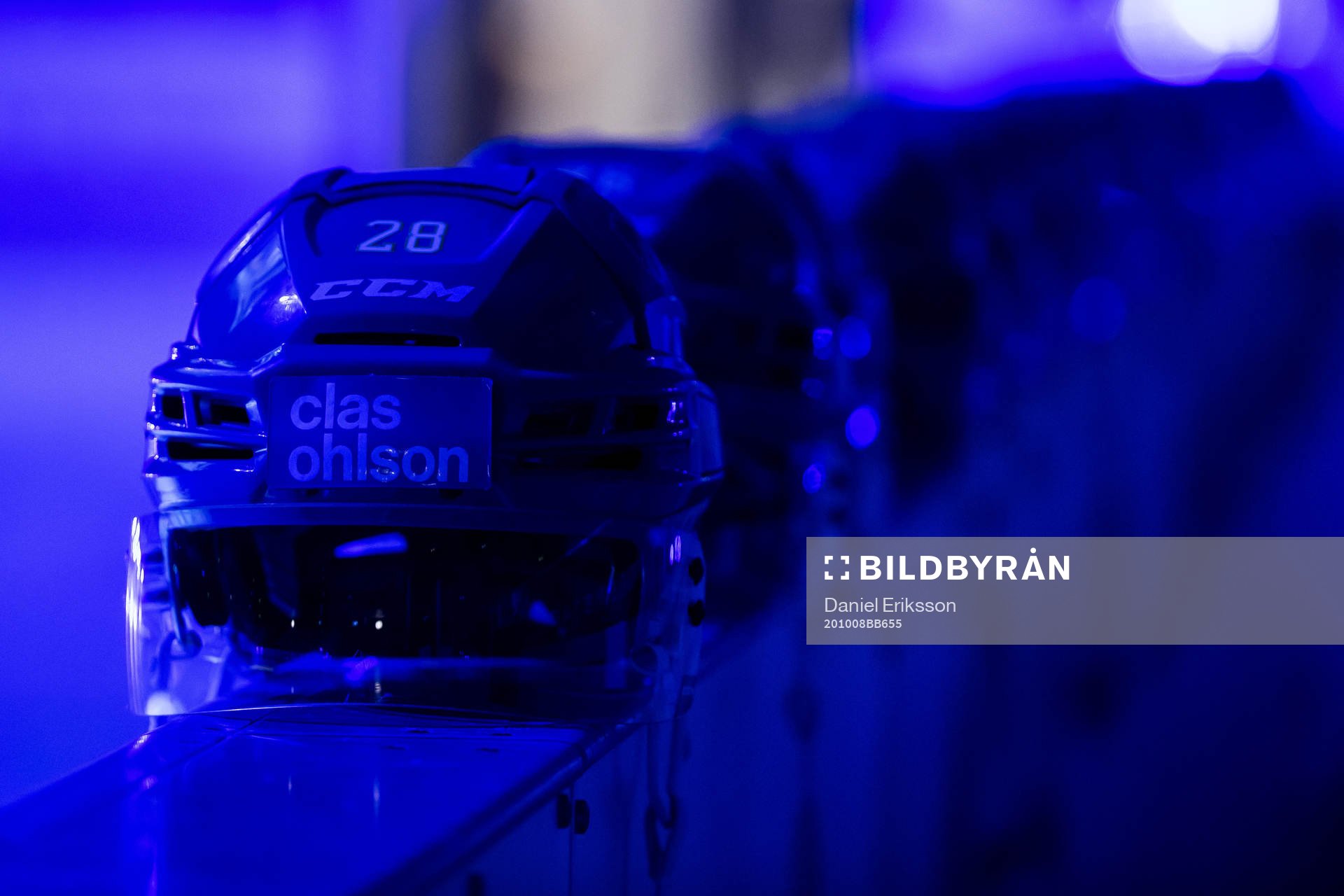 Leksands hjälm innan ishockeymatchen i SHL mellan Leksand