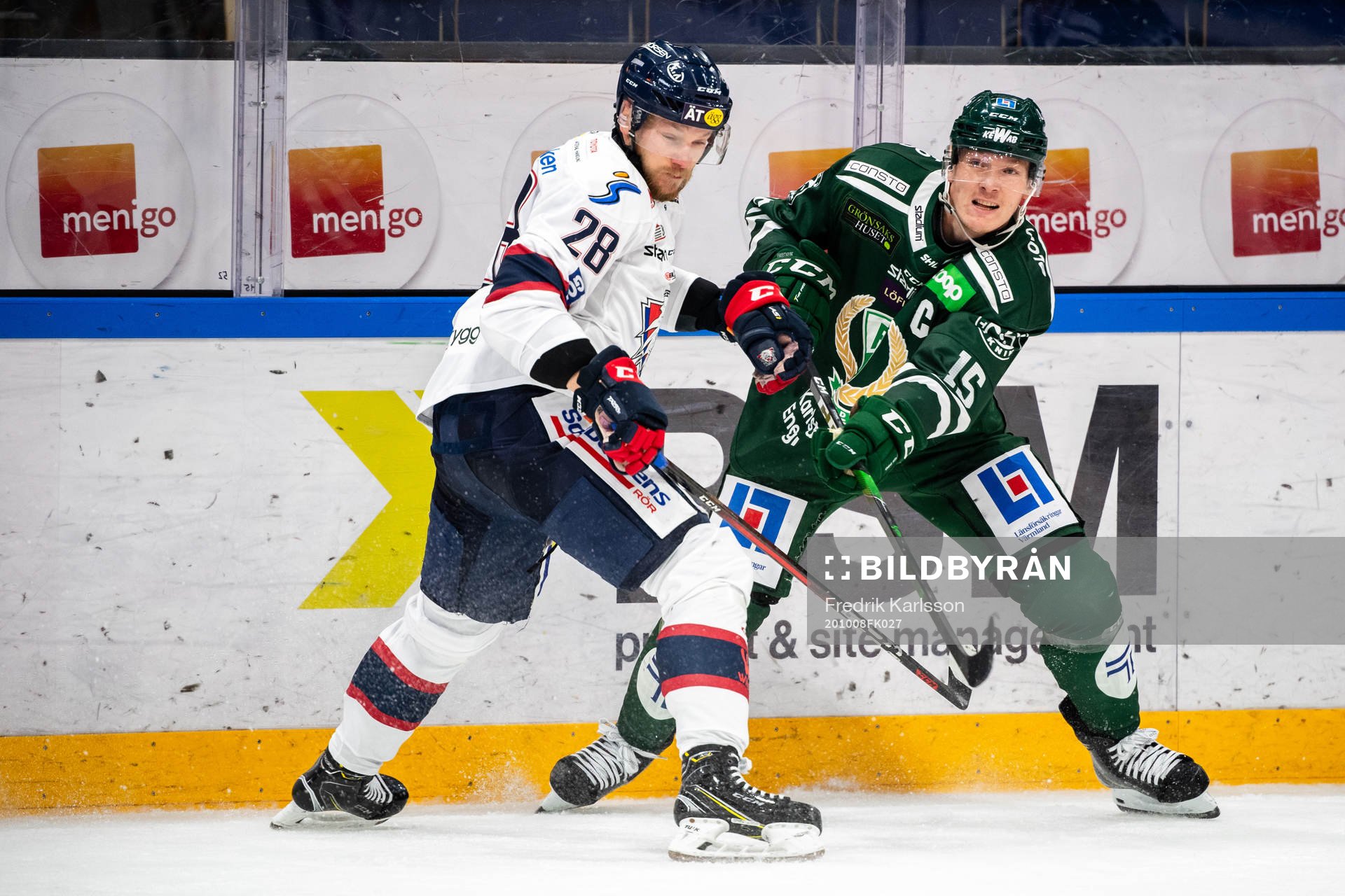 Linköpings Jaakko Rissanen och Färjestads Gustav Rydahl