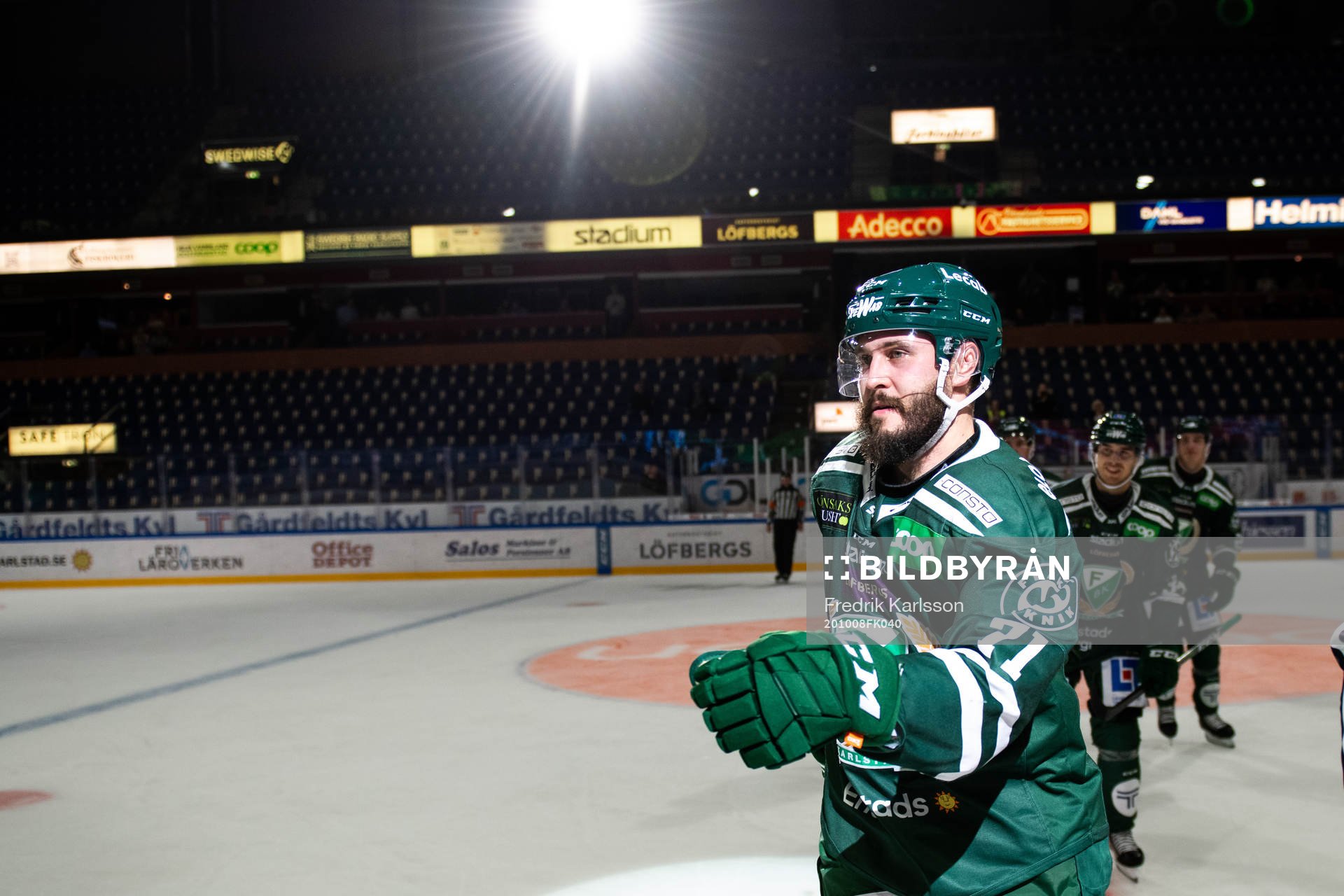 Färjestads Jesse Virtanen jublar