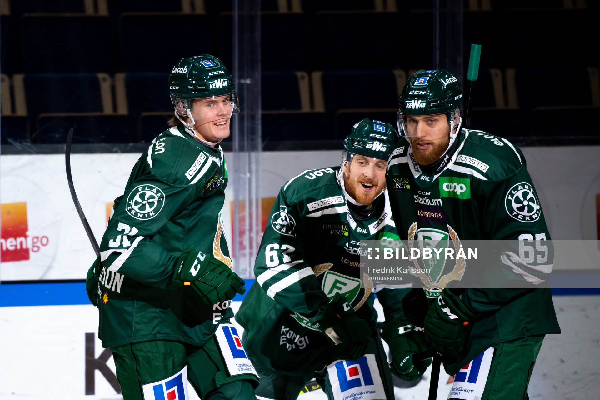 Färjestads Carl Jakobsson, Pontus Widerström och Vojtech