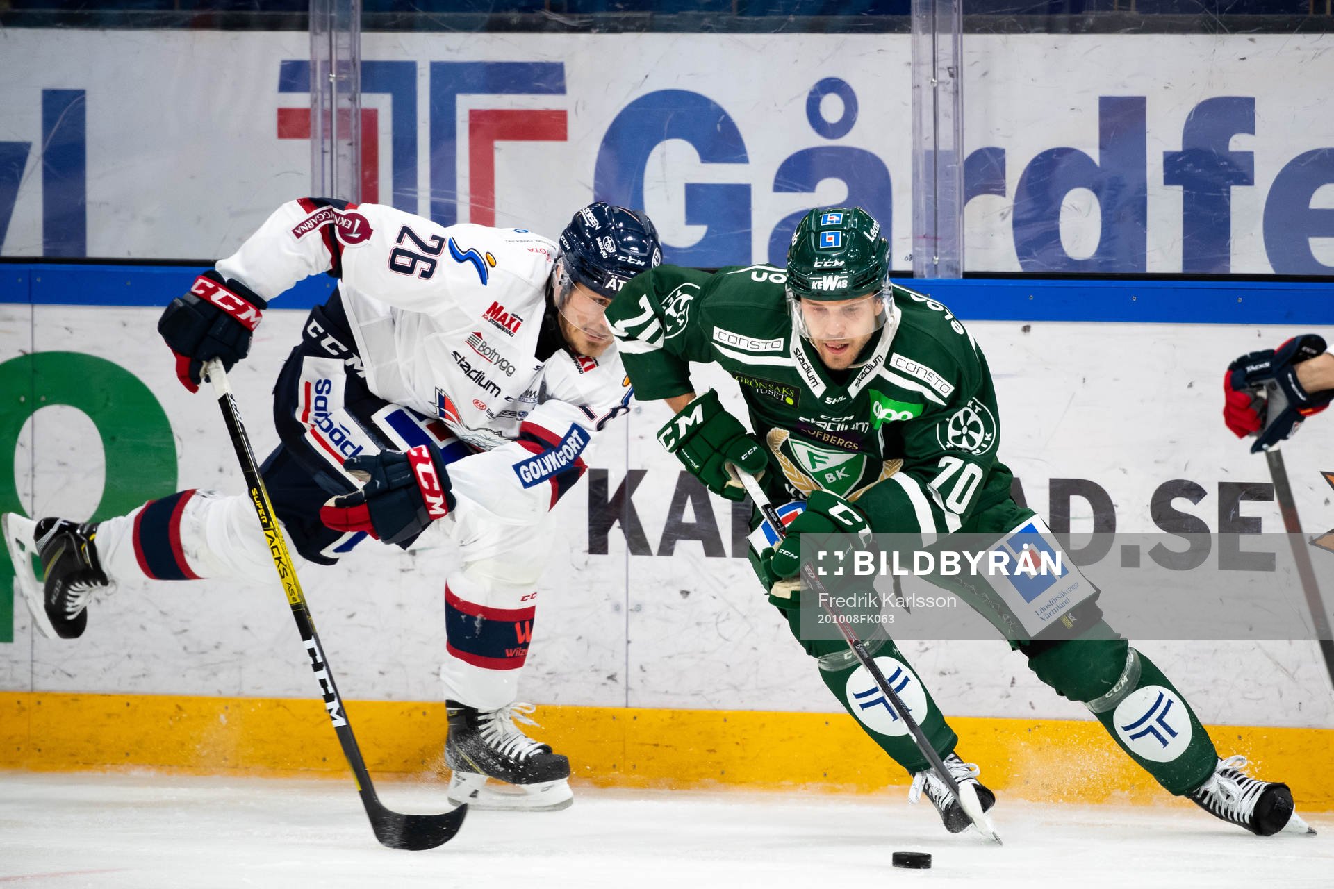 Linköpings Hampus Larsson och Färjestads Jacob Nilsson