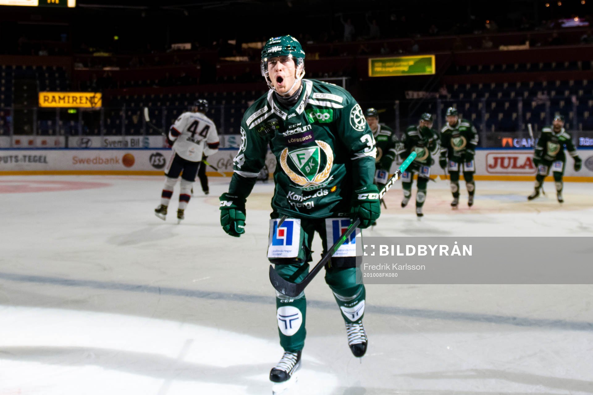 Färjestads Michael Lindqvist jublar
