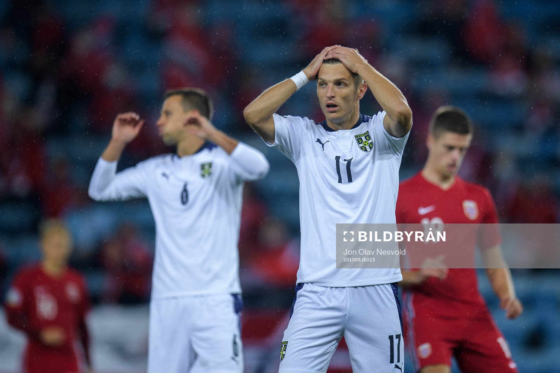 Darko Lazovic of Serbia looks dejected