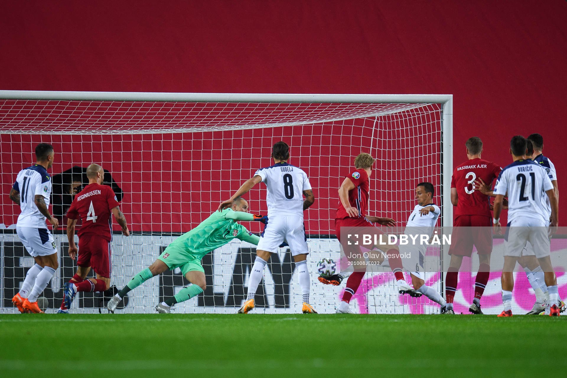 Nemanja Maksimovic of Serbia with a save