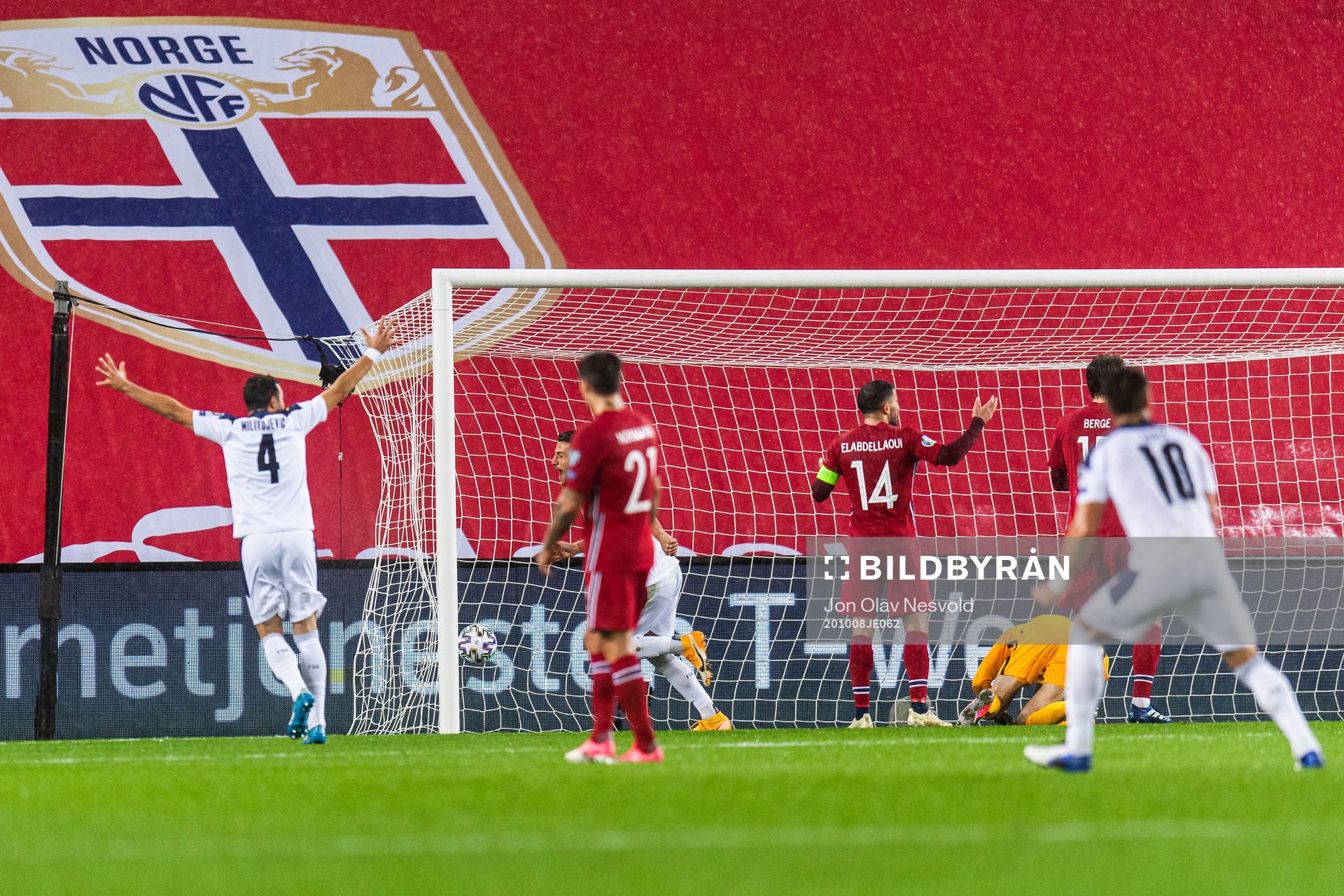 Luka Milivojevic of Serbia celebrate