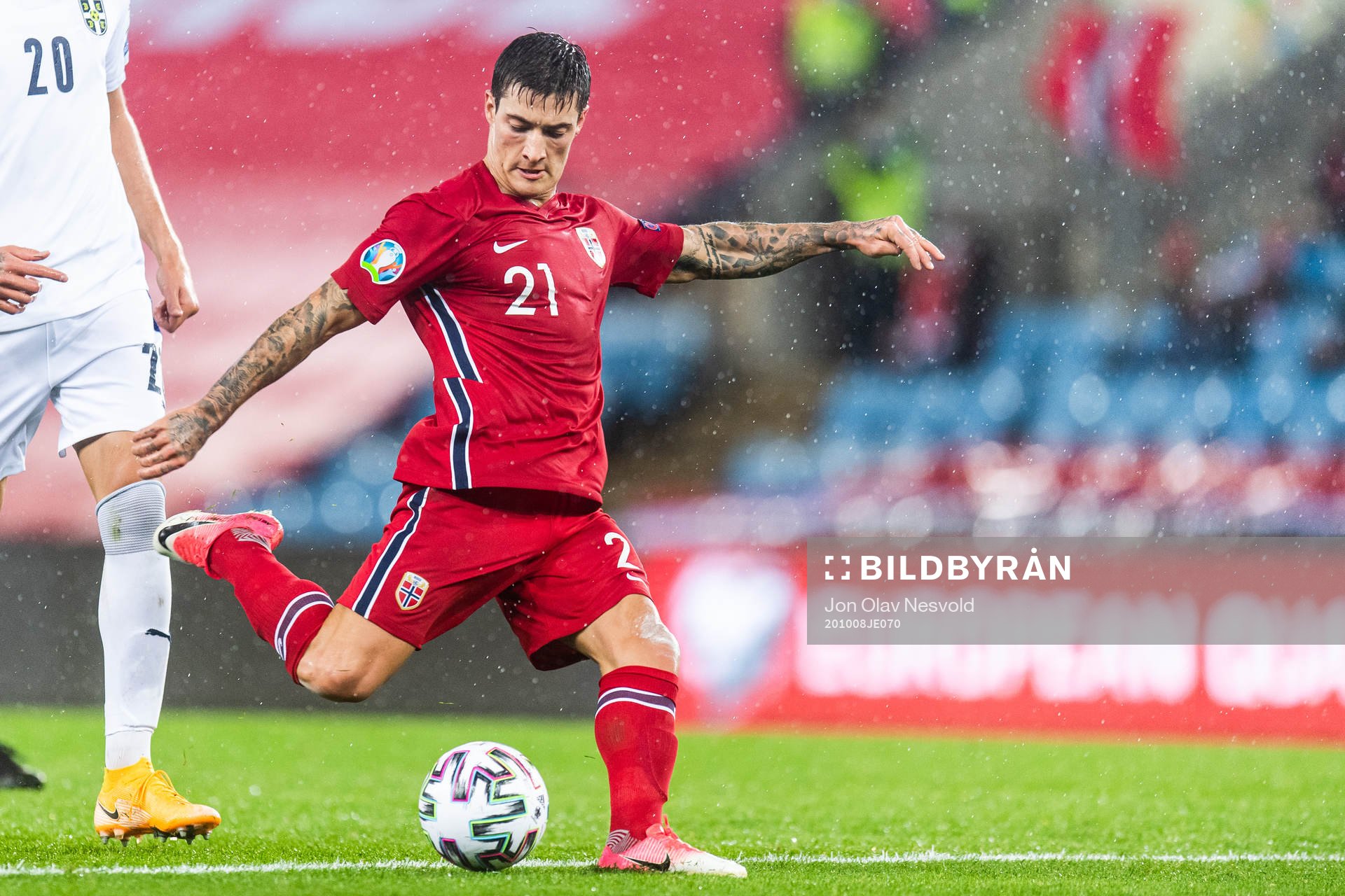 Mathias Normann of Norway scores 1-1