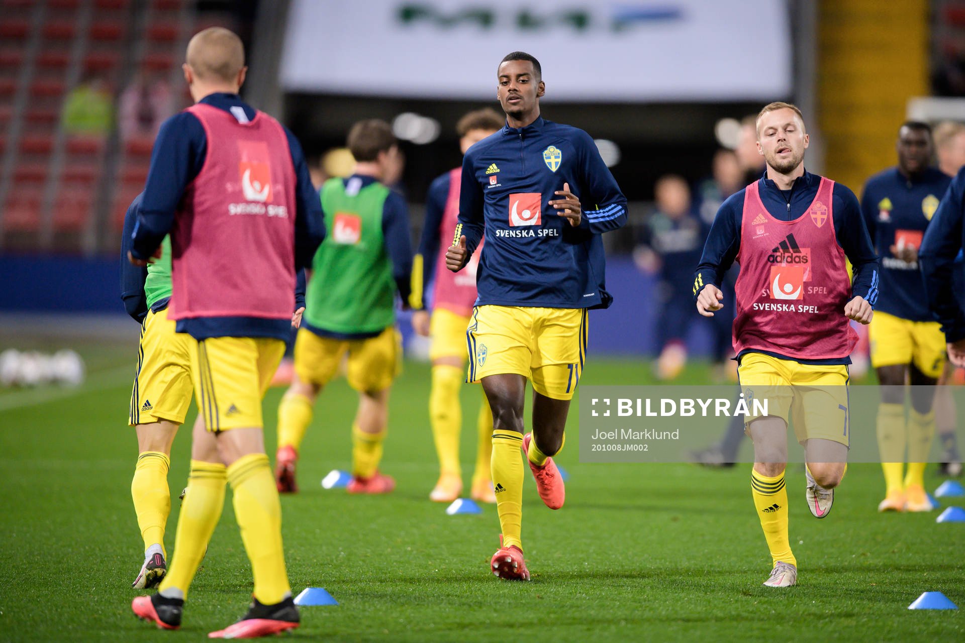 Alexander Isak and Sebastian Larsson of Sweden