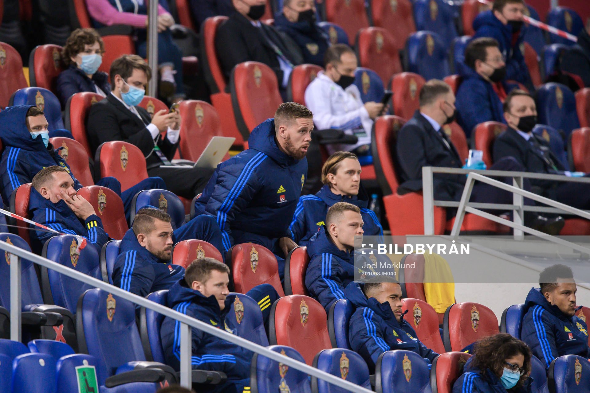 Viktor Claesson, goalkeeper Robin Olsen and Pontus Jansson