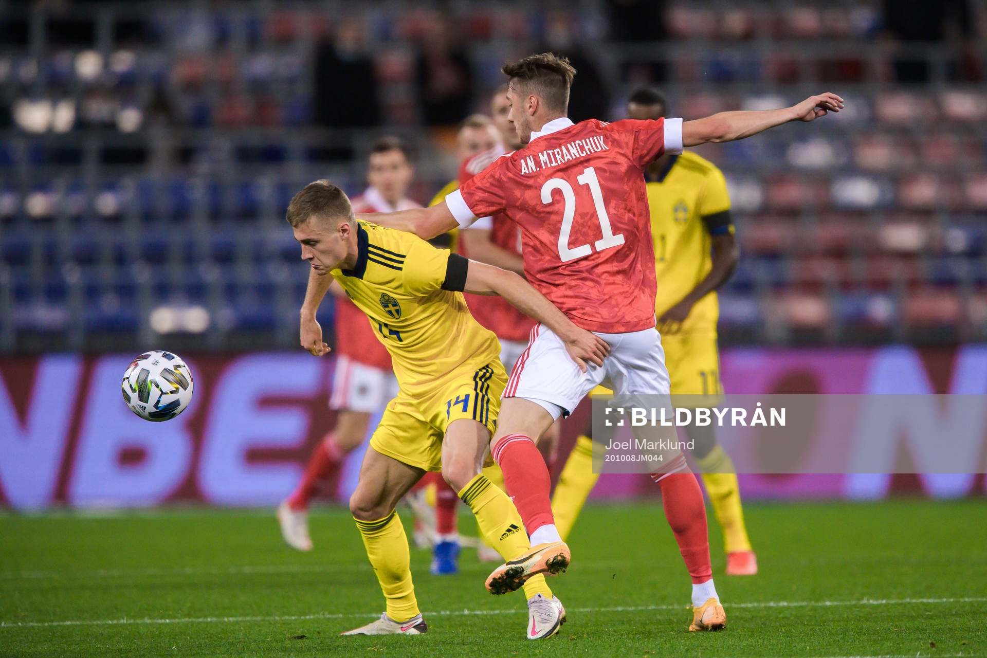 Mattias Svanberg of Sweden and Anton Miranchuk of Russia