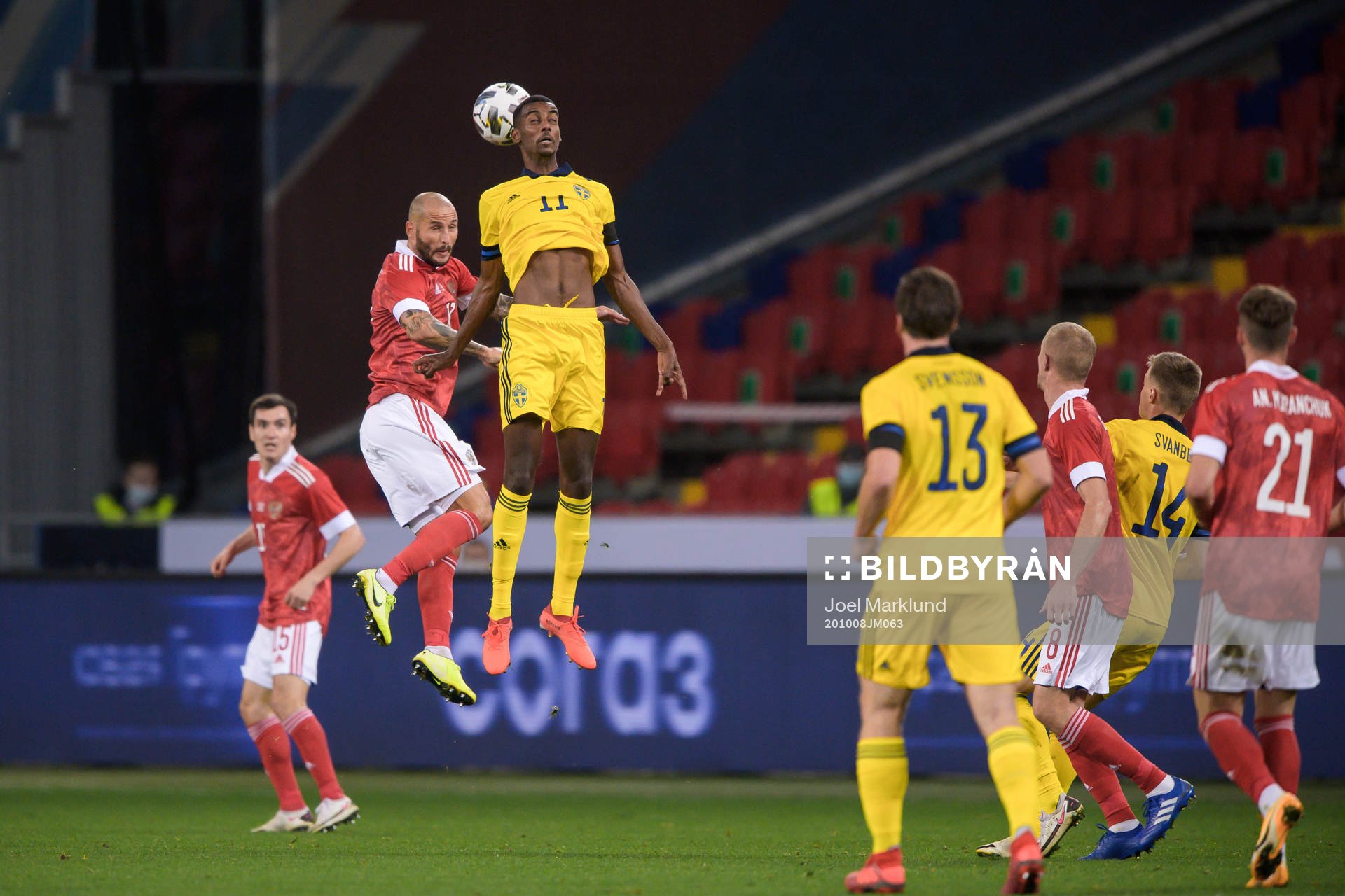 Fedor Kudryashov of Russia and Alexander Isak of Sweden