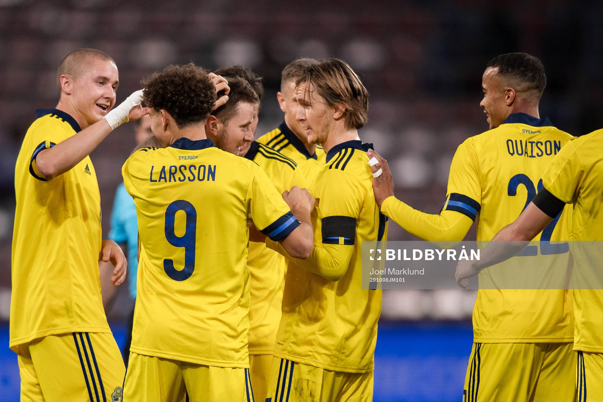 Mattias Johansson of Sweden celebrates the 0-2 goal