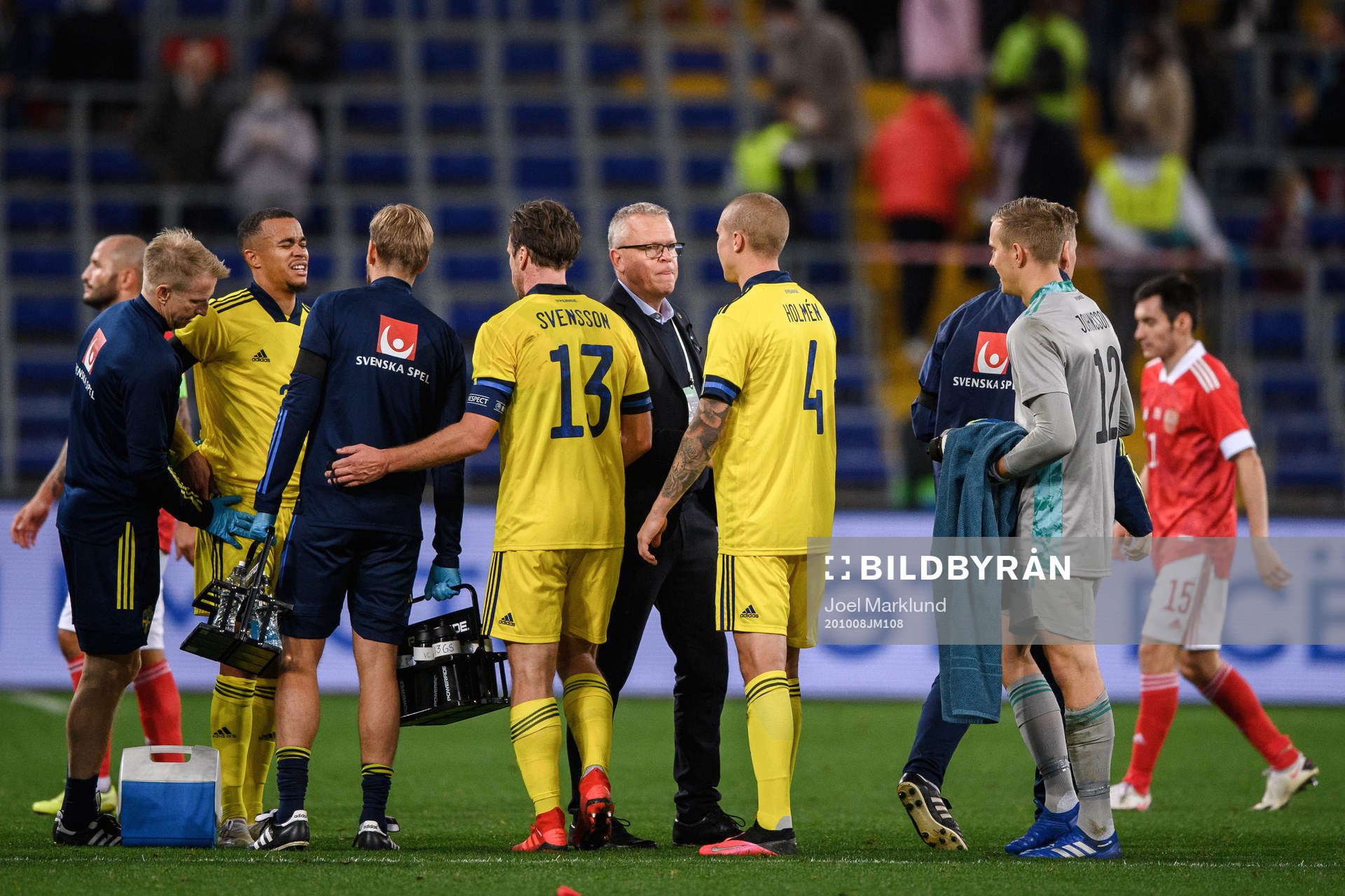 Robin Quaison, Gustav Svensson , head coach Janne