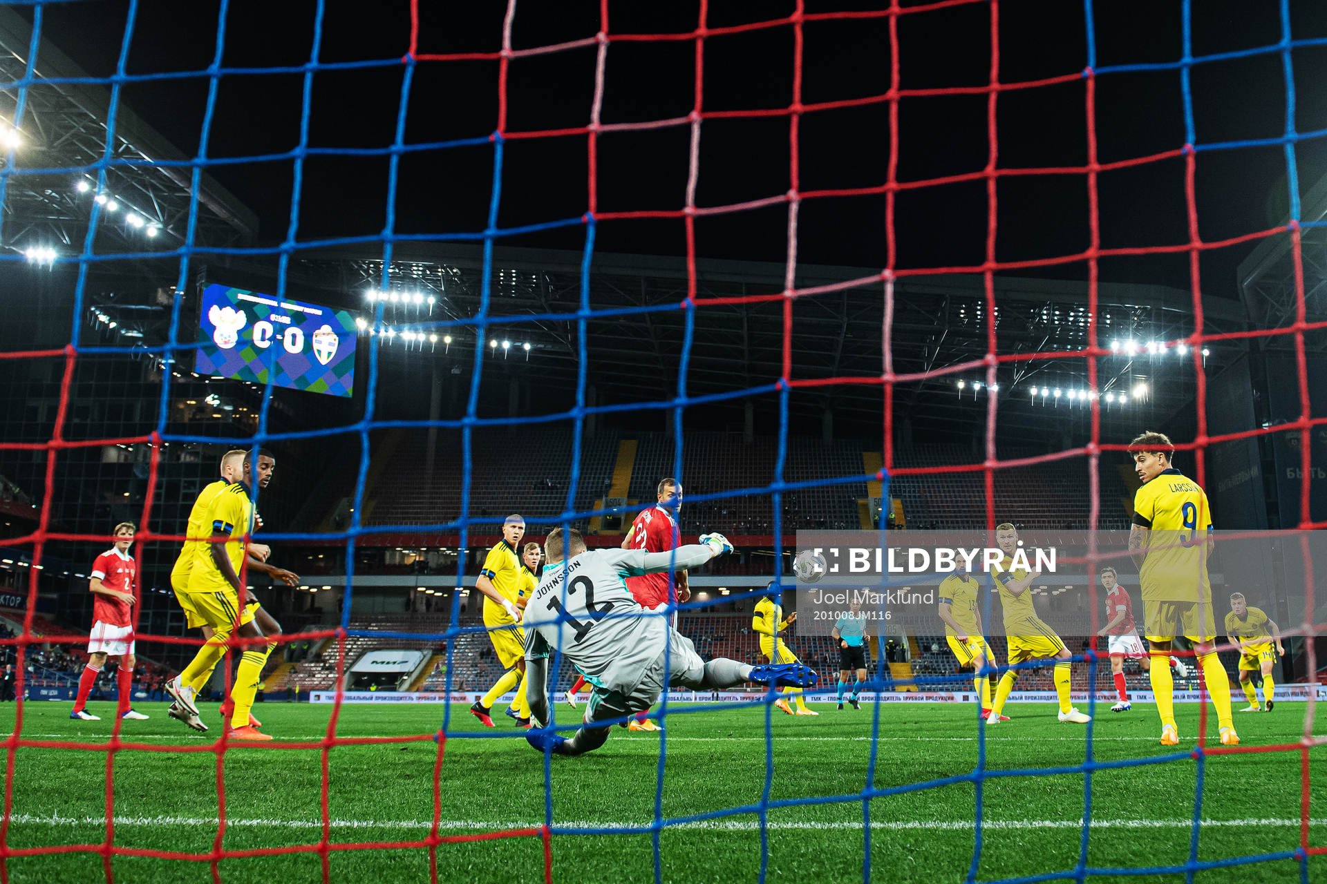 Goalkeeper Karl-Johan Johnsson of Sweden makes a save