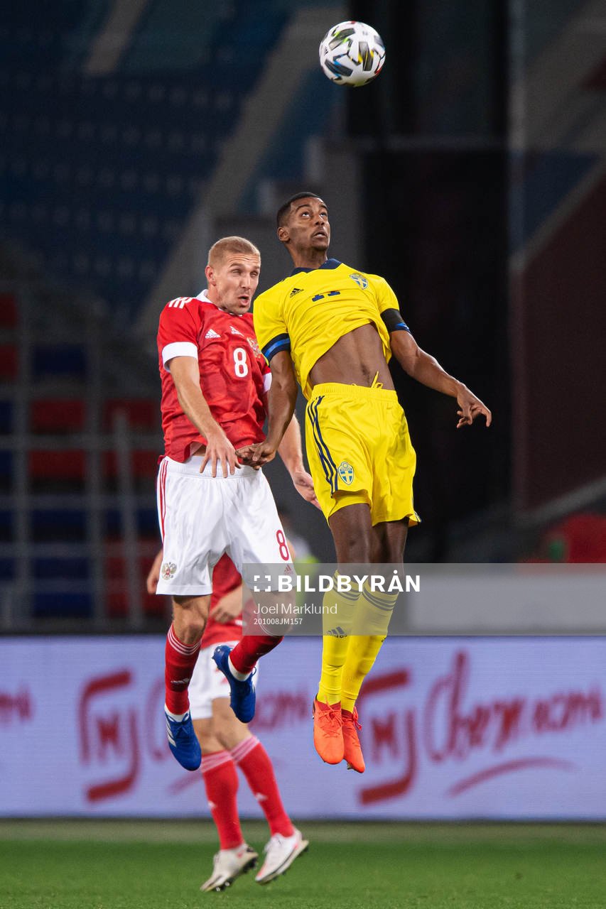Yuri Gazinski of Russia and Alexander Isak of Sweden