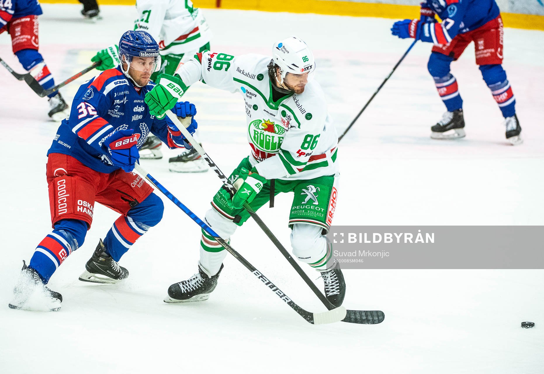 Oskarshamns Markus Modigs och Rögles Eric Gelinas