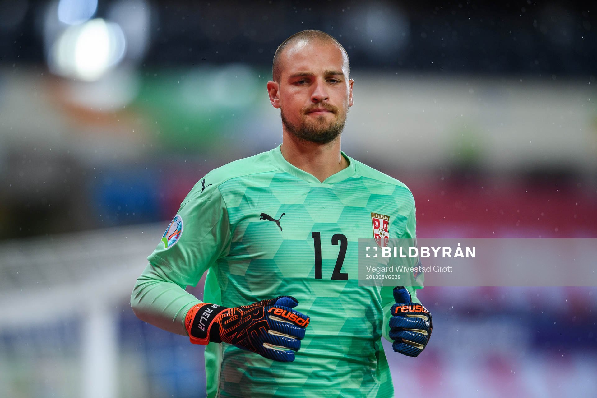Goalkeeper Predrag Rajkovic of Serbia