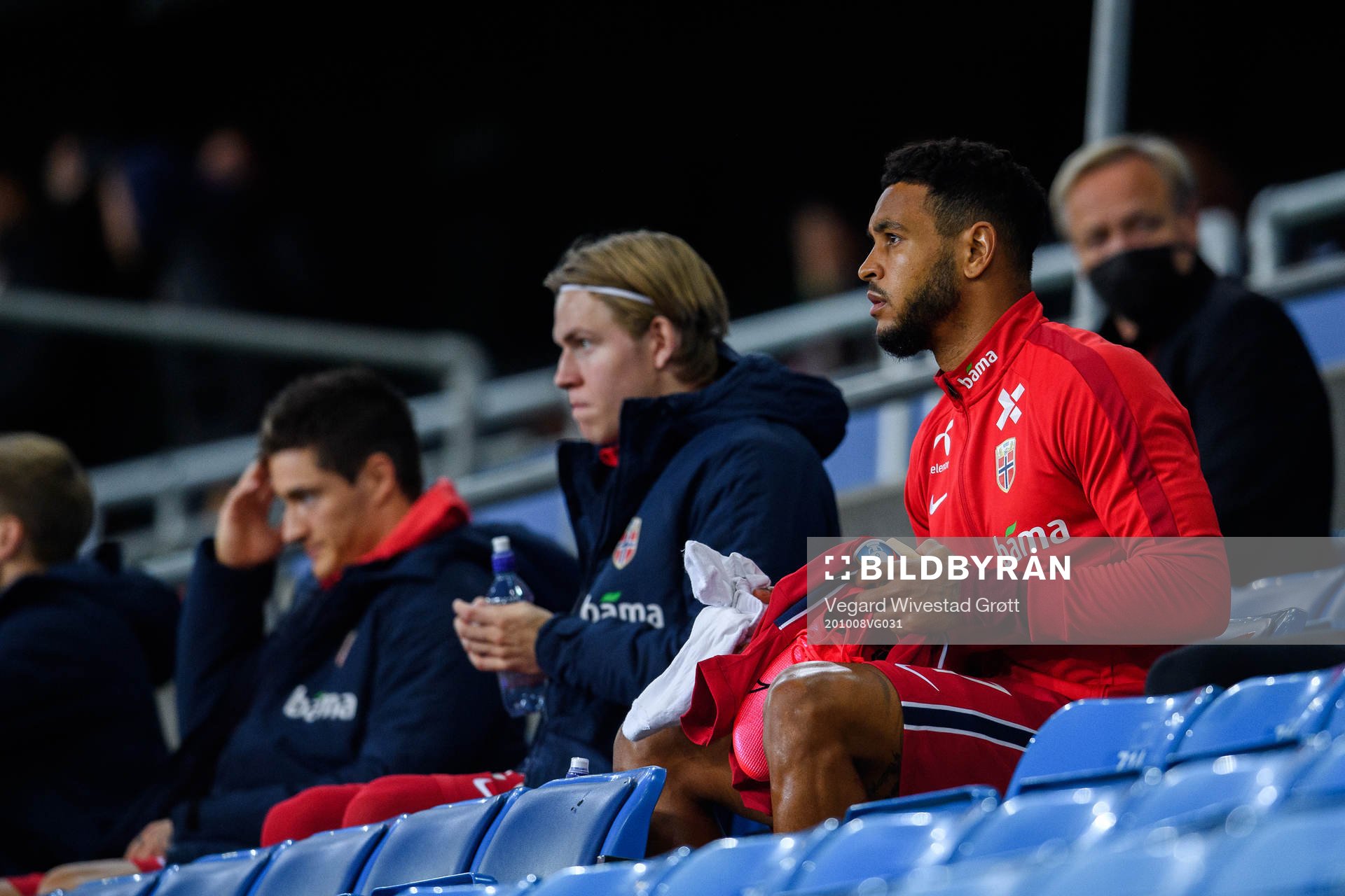 Joshua King of Norway in the stands