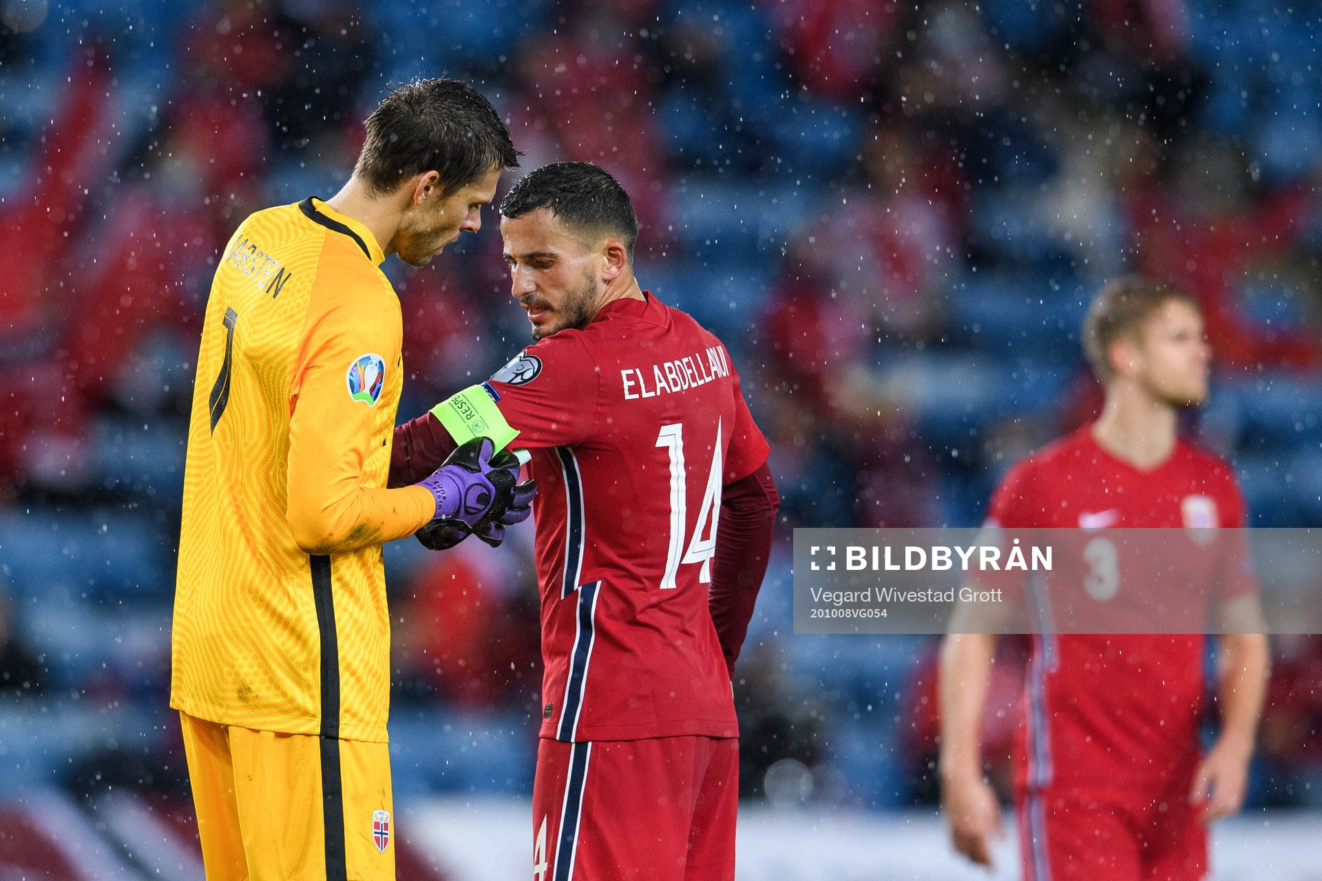 Goalkeeper Rune Almenning Jarstein and Omar Elabdellaoui of