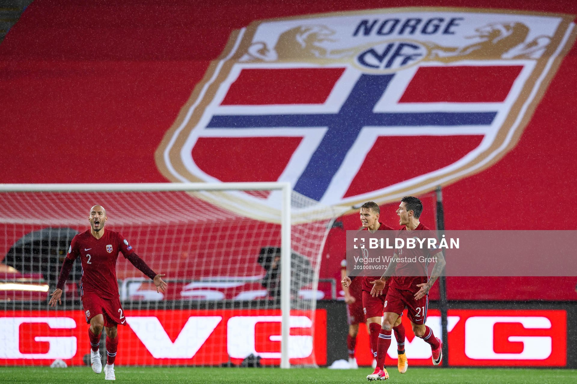 Mathias Normann of Norway celebrates the 1-1 goal