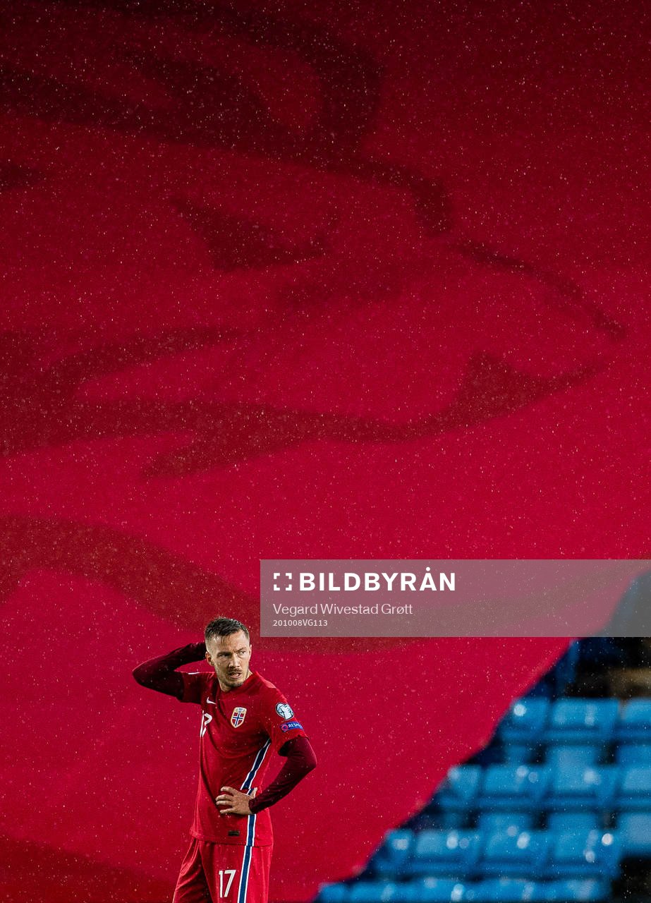Martin Linnes of Norway looks dejected
